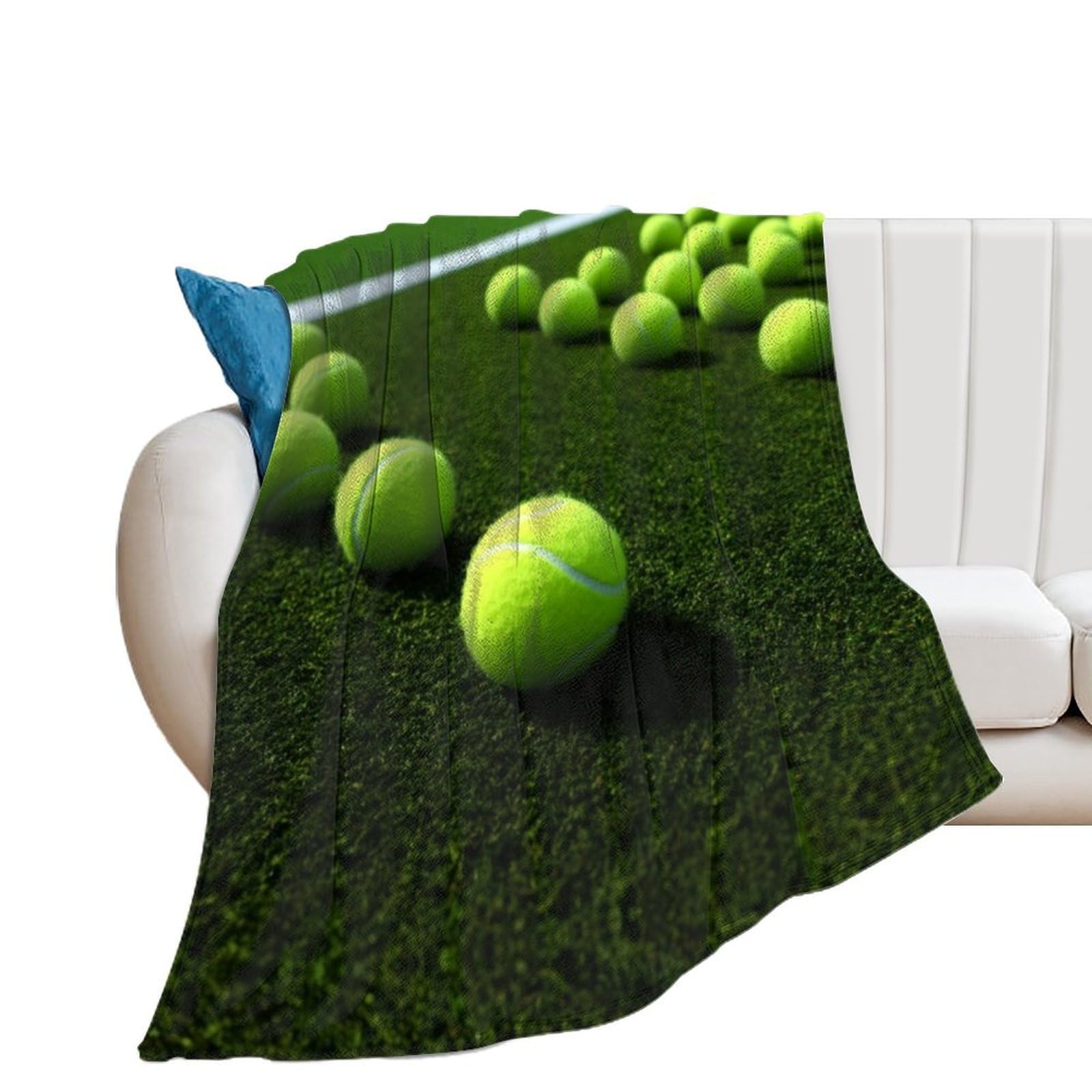 Couverture légère en flanelle de tennis sur gazon 127x152 cm pour canapé