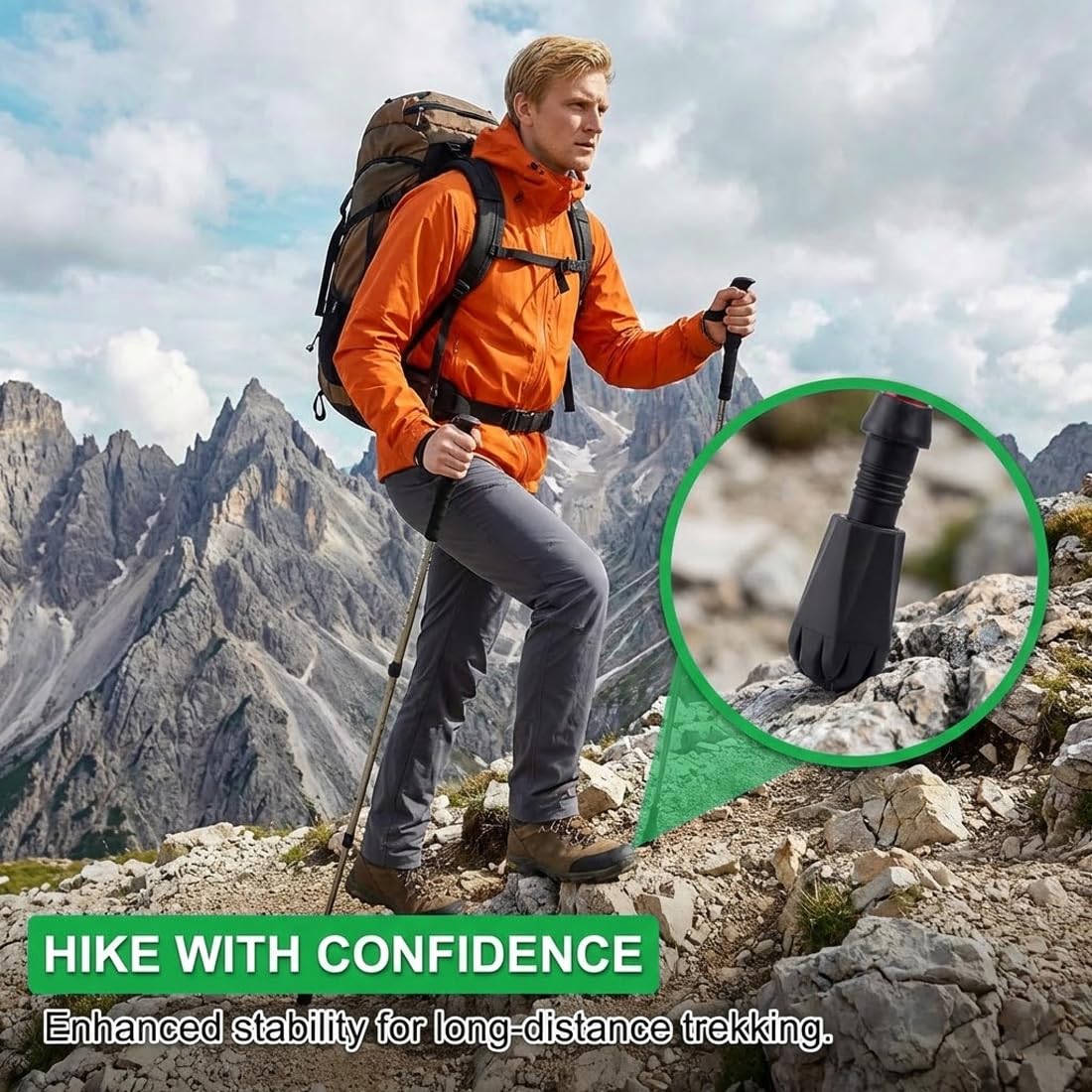 Gommini Universali per Bastoncini Nordic Walking, 6 Pezzi, Gommini Ammortizzanti Morbidi, Bastoncini e Bastoni da Trekking, Escursionismo, Camminata Nordica, Sci Alpinismo (Nero)