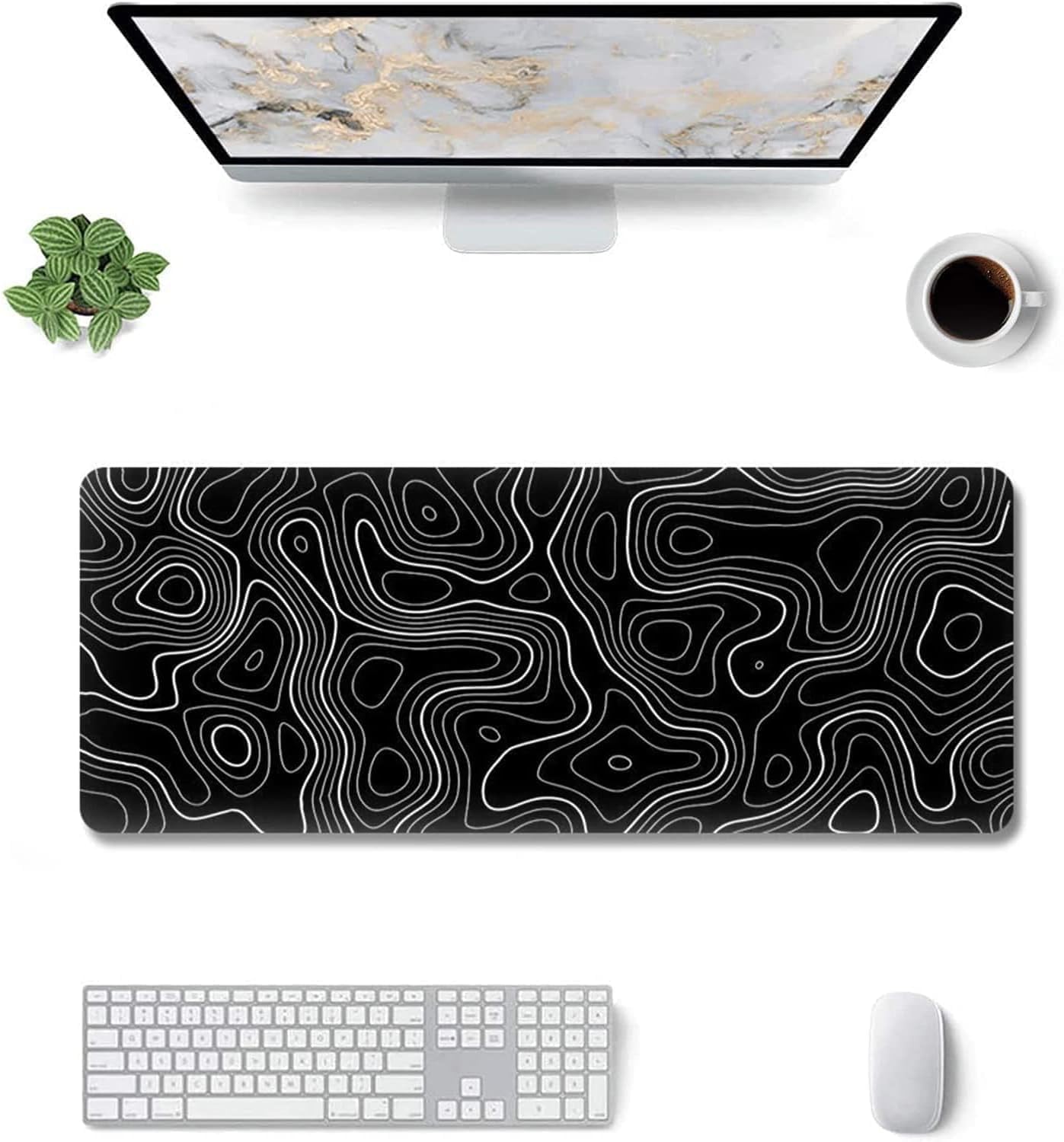 – Gaming Mouse Pad, Large 300 * 800 * 3mm Computer Mouse Mat with Non-Slip Rubber Base, Waterproof Keyboard Pad for PC Gaming Laptop and Office Work Desk Accessories