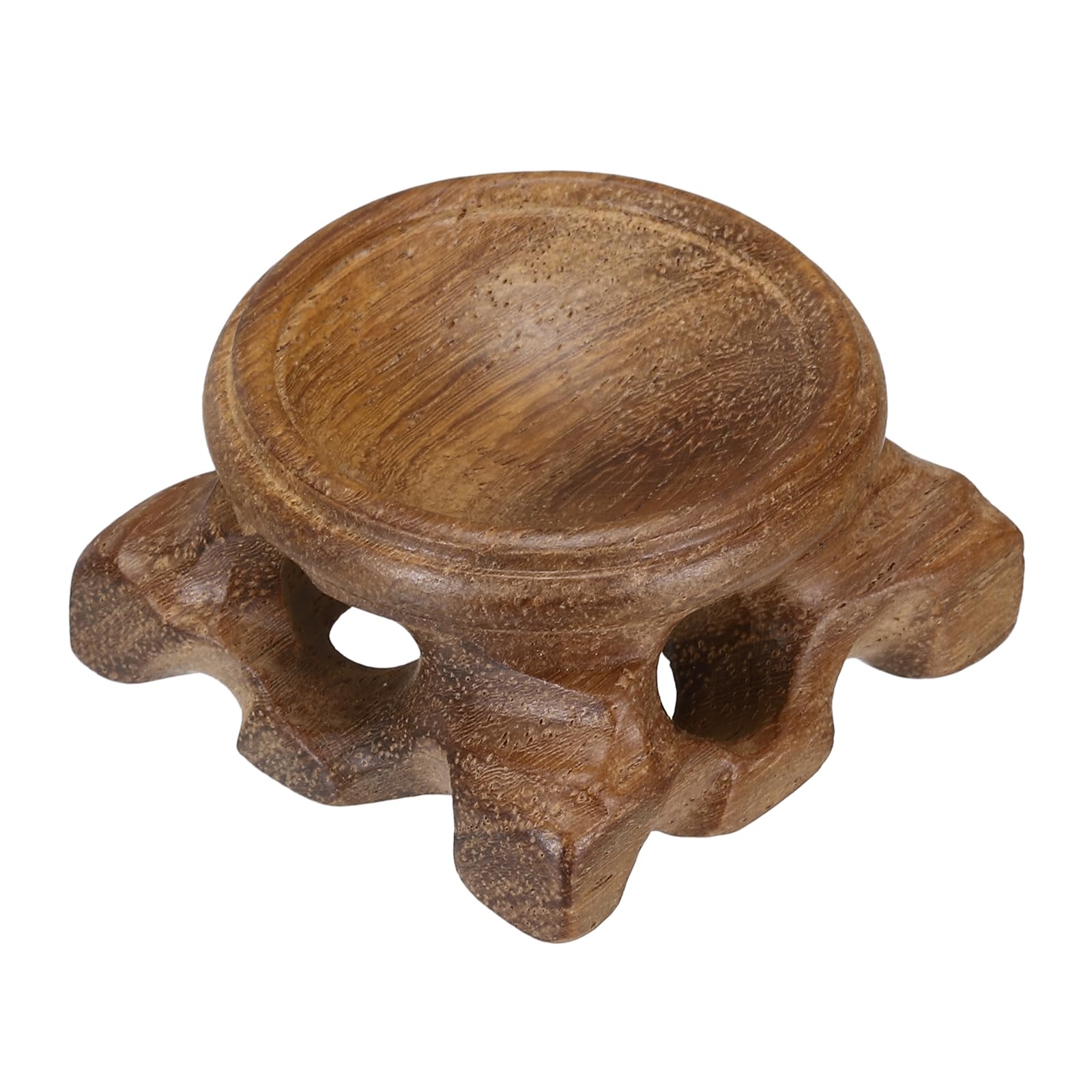 sourcing map Mini Wooden Crystal Ball Stand, 35mm Wood Display Stand Base Round Rosewood Sphere Holder for Secure Display Crystal Ball Sphere Eggs Stone, Red Brown