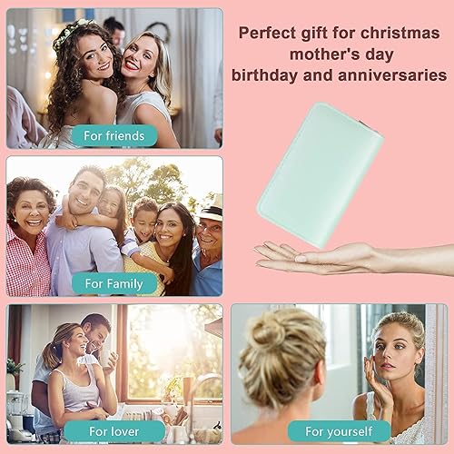 Miniatura 7 de Kit de cuidado de uñas de 12 piezas, estuche de viaje de cuero verde menta, juego de manicura, kit de cortauñas, herramientas de uñas con lujosa