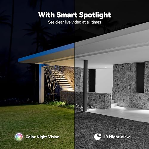 Miniatura 2 de Cámara solar inalámbrica para exteriores, visión nocturna a color 2K, cámaras de seguridad inalámbricas para exteriores con visión de 360, funciona