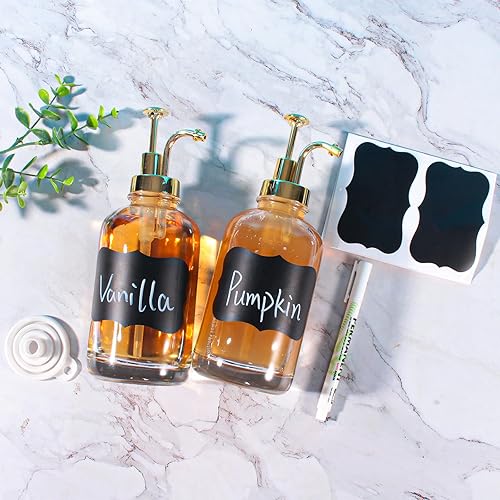 Miniatura 2 de Dispensador de jarabe de café para barra de café, dispensador de bomba de café, botella de jarabe de vidrio con bomba, 16.9 oz 16.9 fl oz, juego de 2