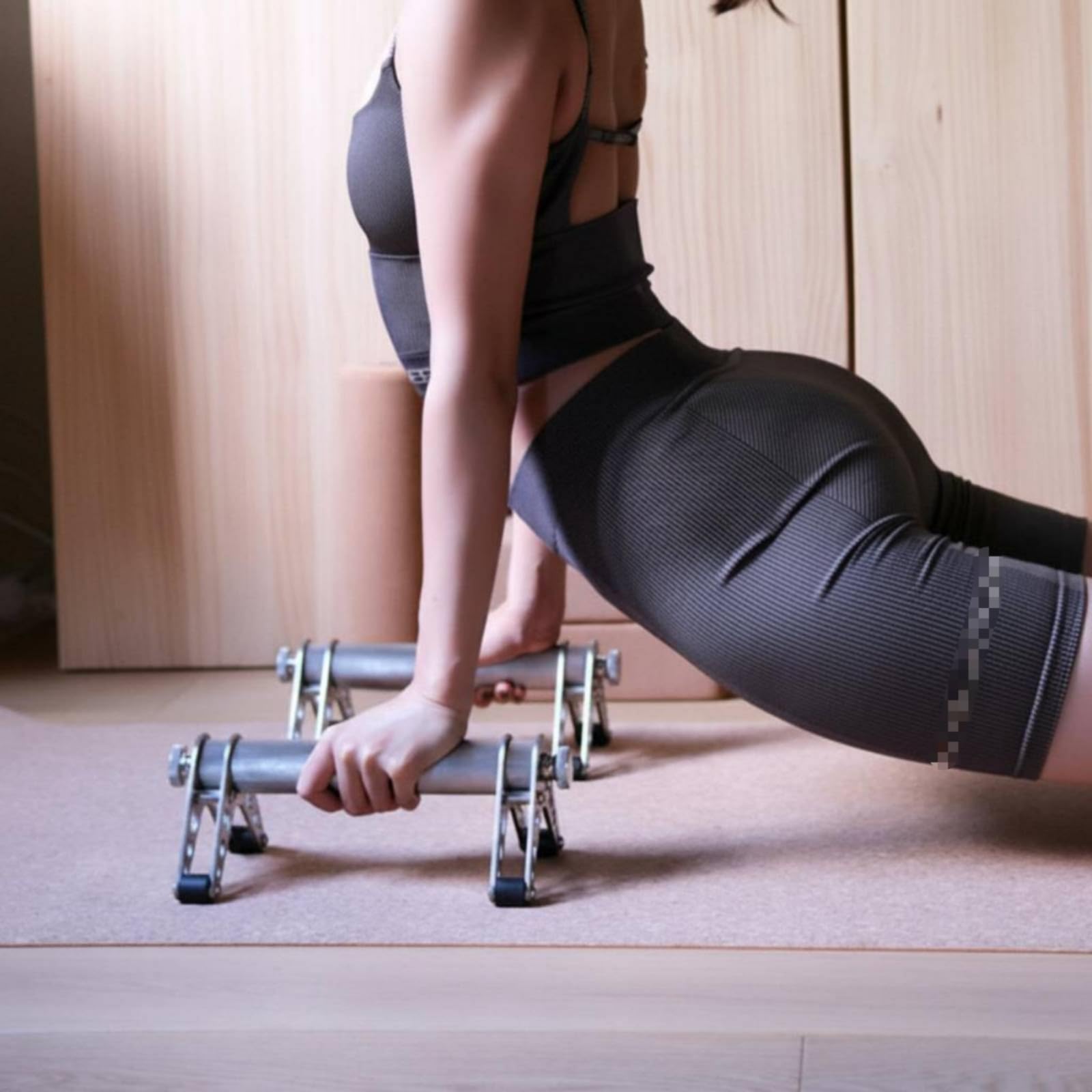 F Fityle Barra de Flexiones Hombre Equipo de Fitness Paraletas Soportes Asas de Empuje Acero Inoxidable 304 Par Apoyo Entrenamiento Pecho y Core Adecuada para
