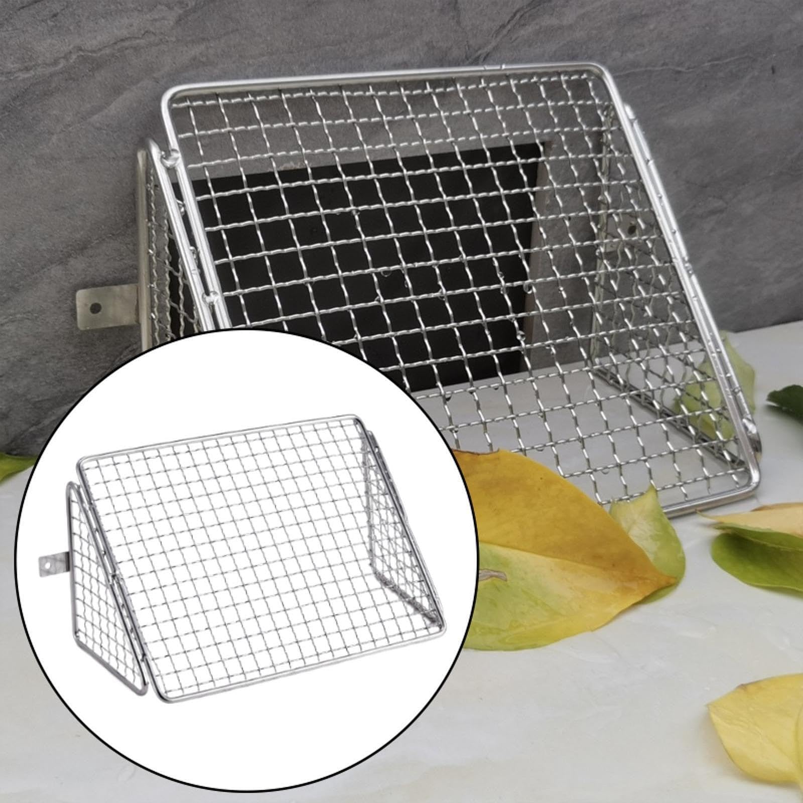 Edelstahl Laubsieb Dachrinnenschutz Abdeckung - Rostfreier Mesh Laubschutz für Outdoor Drainage Schlauch & Dachbalkone - 25 x 12,5 x 13 cm