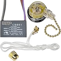 Vista 14 de HQRP Kit de condensador de ventilador de techo CBB61 1uf+2uf 3 cables con certificación UL y interruptor de ventilador de 3 velocidades