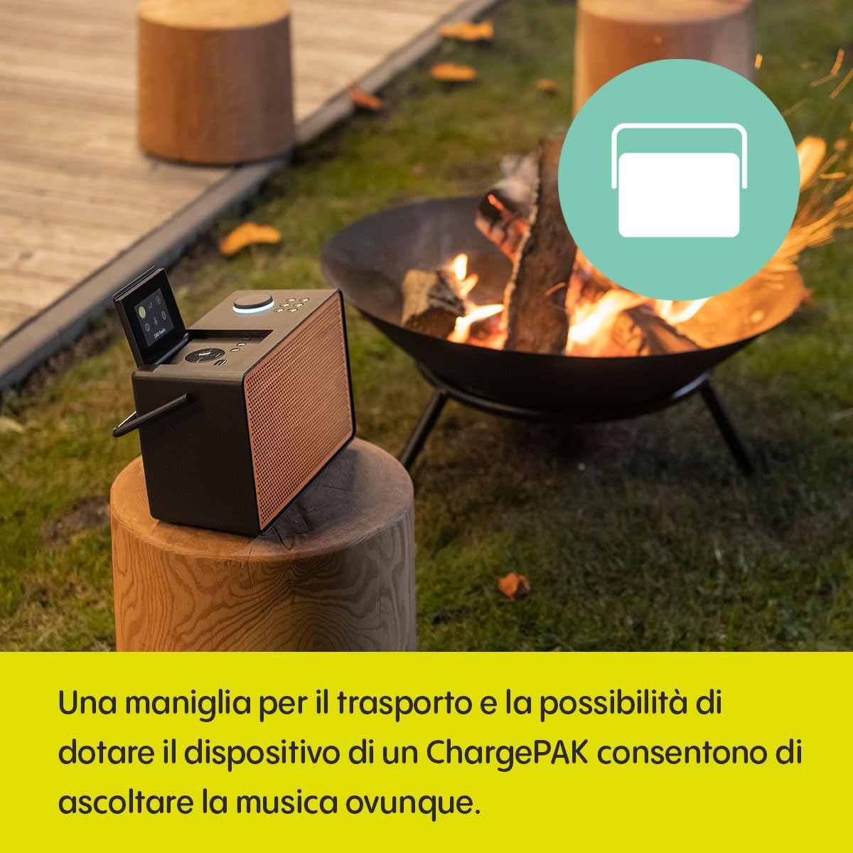 Pure Evoke Play Special Edition Sistema musicale portatile DAB+/FM radio Internet Spotify Connect Bluetooth nero legno