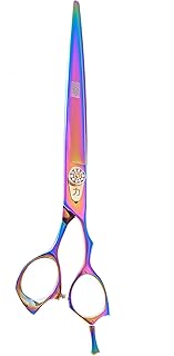 ShearsDirect Japanese 440C Stainless Steel Rainbow Titanium Grooming Shear, 8-Inch