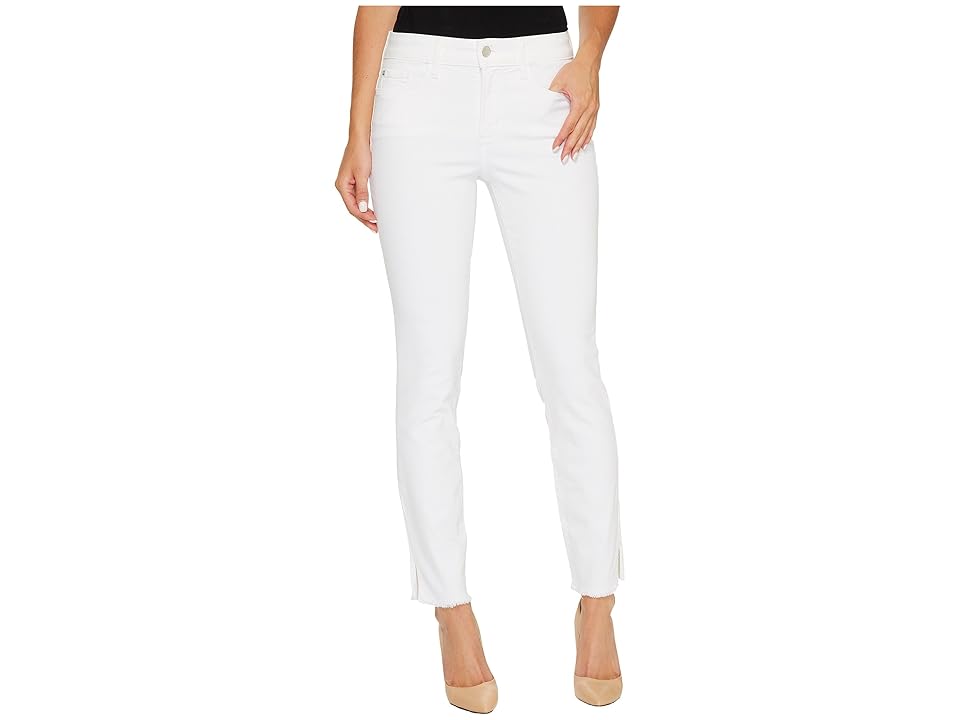 

NYDJ Ami Skinny Ankle Jeans w/ Fray Side Slit in Optic White (Optic White) Women's Jeans