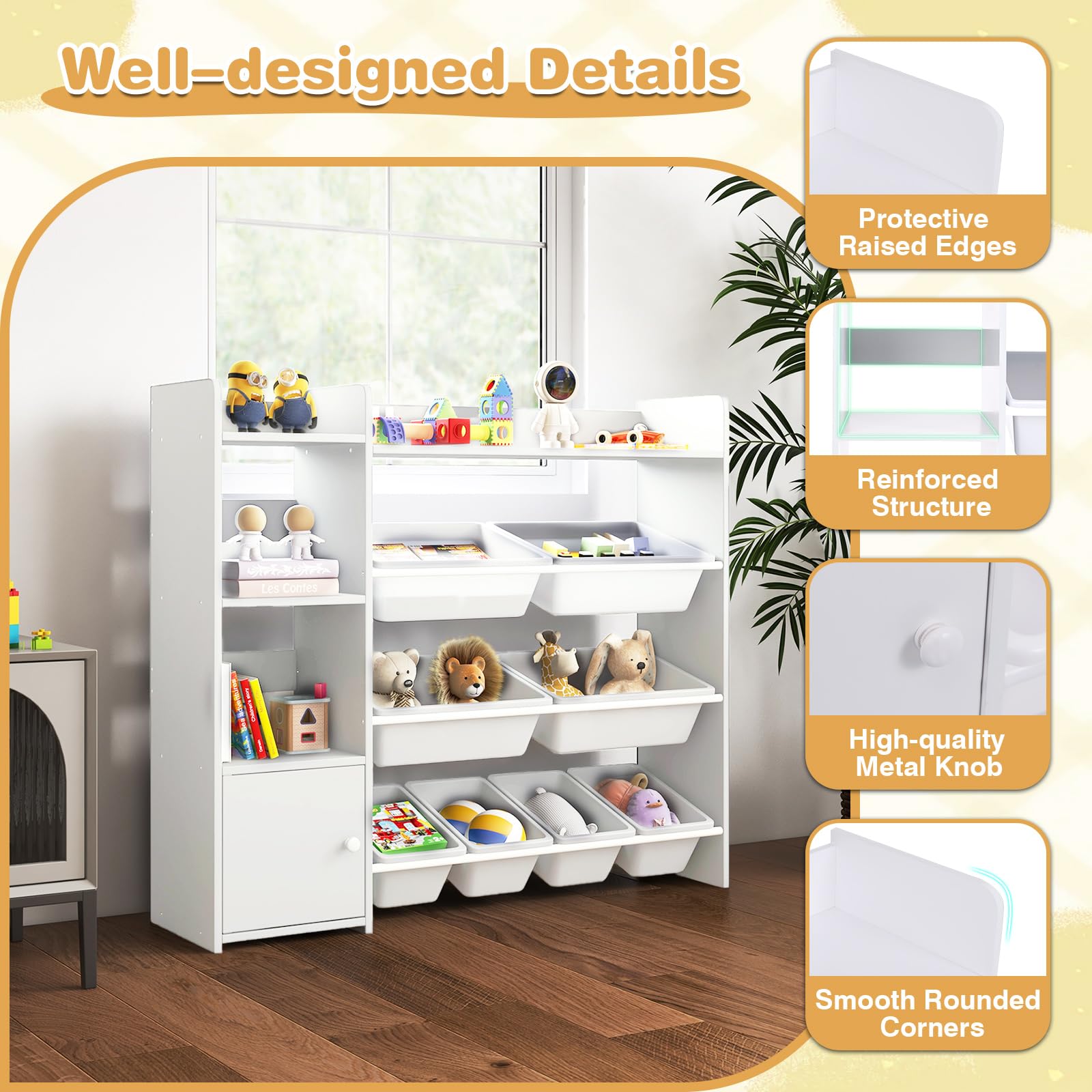Amazon.com: HONEY JOY Kids Toy Storage Organizer, Kids Bookshelf