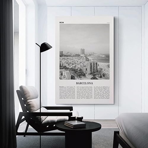 Miniatura 2 de Barcelona Print Black And White Beach, Barcelona Wall Art, Barcelona Poster, Barcelona Photo, Barcel Poster Canvas Artwork Prints Rustic Farmhouse