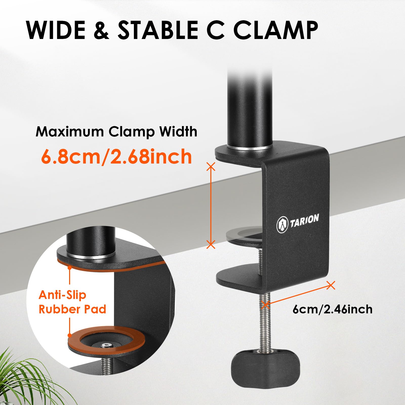 TARION Overhead Stativ Kamera Tischstativ Klemmstativ Flexibel Gelenkarm Tisch Halterung mit 3/8'' Gewinde und 3/8'' auf 1/4'' Schrauben Adapter für DSLR Kameras Ringlicht Projektor(L, Neu)