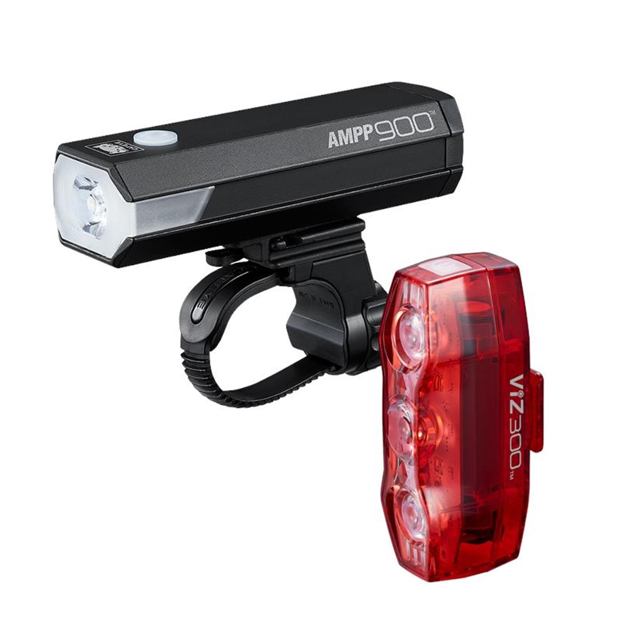 CatEye Bike Lights Set - 900 Lumen LED Front Bicycle Front and Back with OptiCube Lens | Multiple Modes, High Visibility MTB | Rechargeable Cycling Lighting for Night Riding | CatEye Bike Accessories