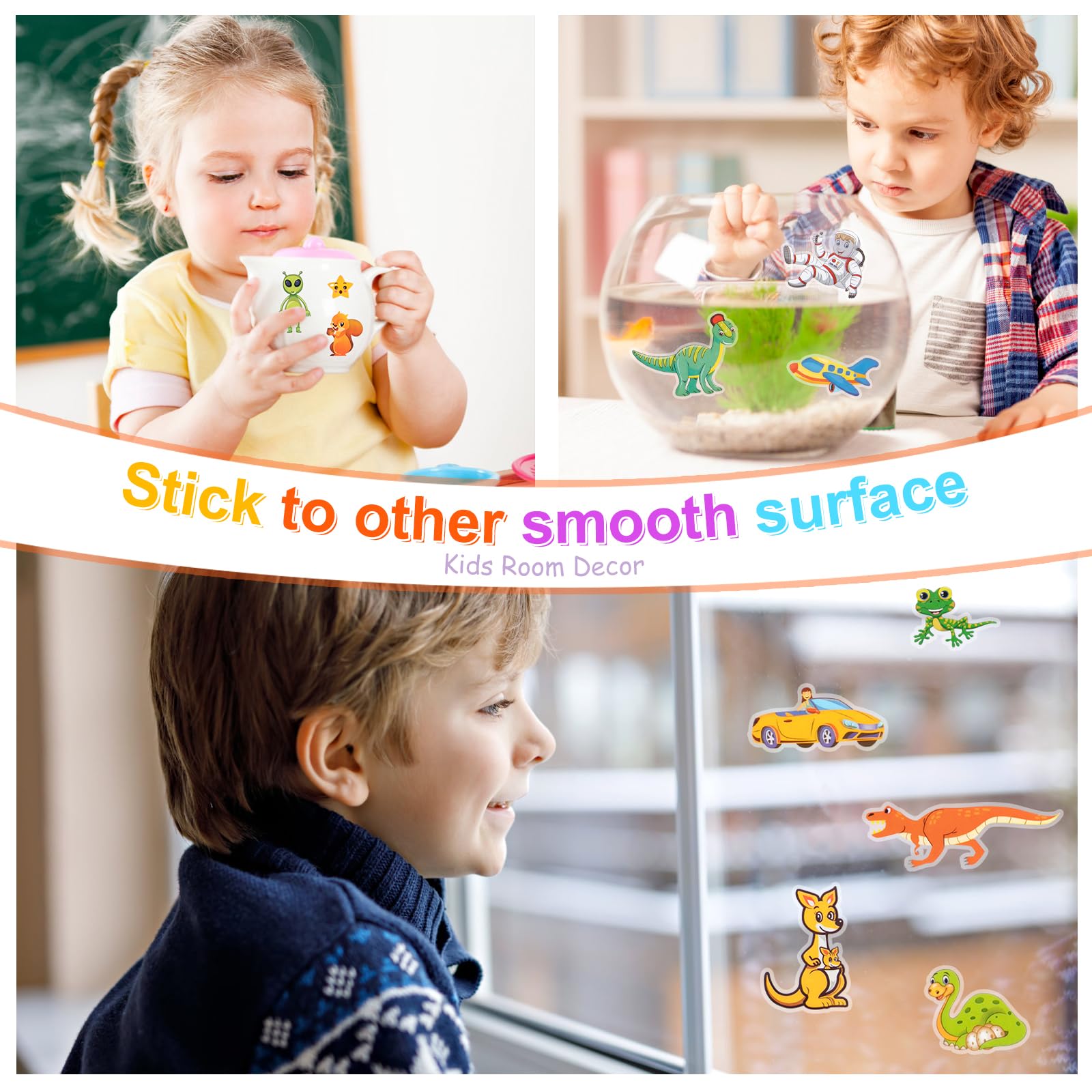 GUYUCOM Lot de 4 Livres d'Autocollants Réutilisables, Jouets pour Enfants de 2, 3, 4 Ans, Garçons et Filles, Tout-Petits, Véhicules Spatiaux 3D Transparents, Jouets Éducatifs, Cadeaux d'Anniversaire