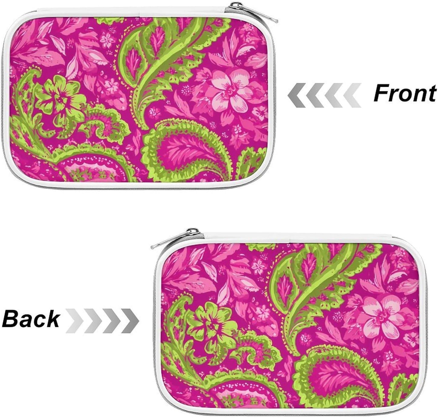 Green Paisley Pinkcolor Cosmetic Bag Makeup Brush Organizer Bags image 3