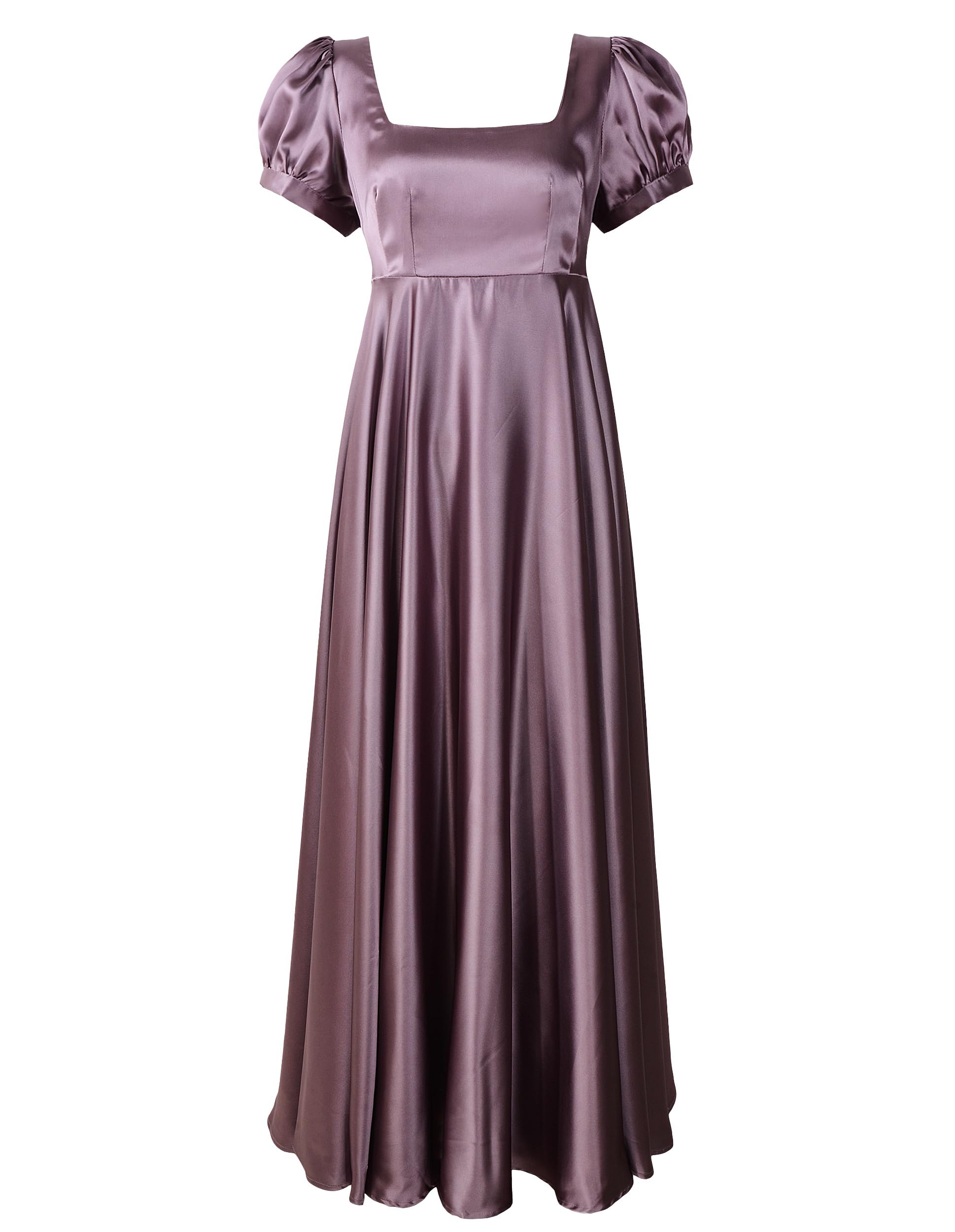 Regency Dresses for Women Bridgerton Dress Jane Austen Ball Gown Empire Waist, Purple, 22