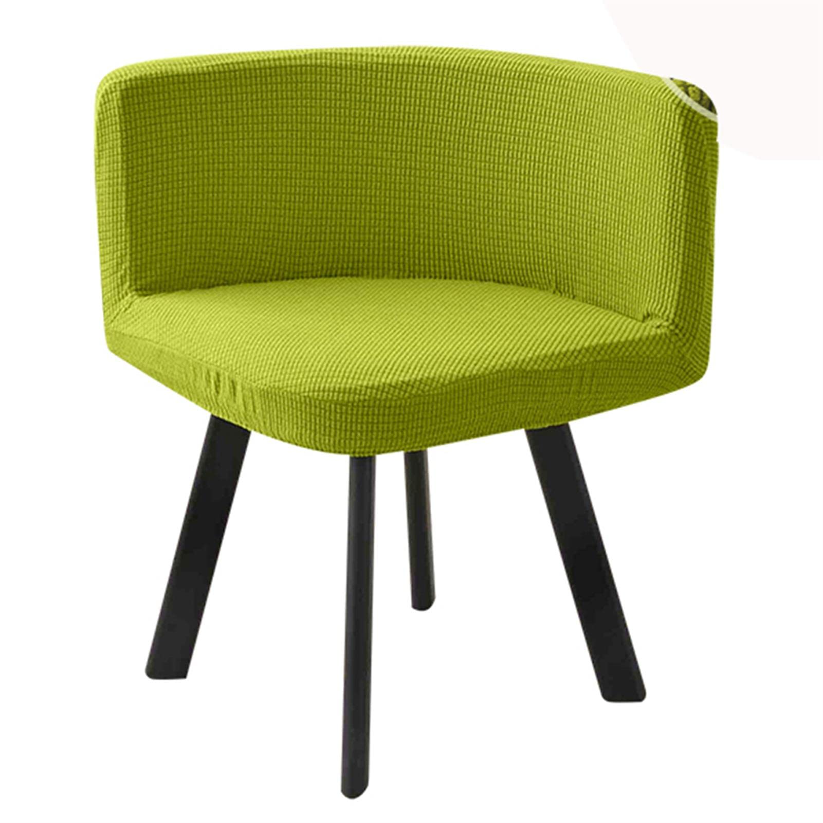 XGANGM Curved Dining Room Chair Slipcovers Cover with Semicircle Back Stretch Office Chair Cover Set of 1/2/4 Living Room Accent Triangle Chair Protector Desk Chair Slipcover,green B,4PCS