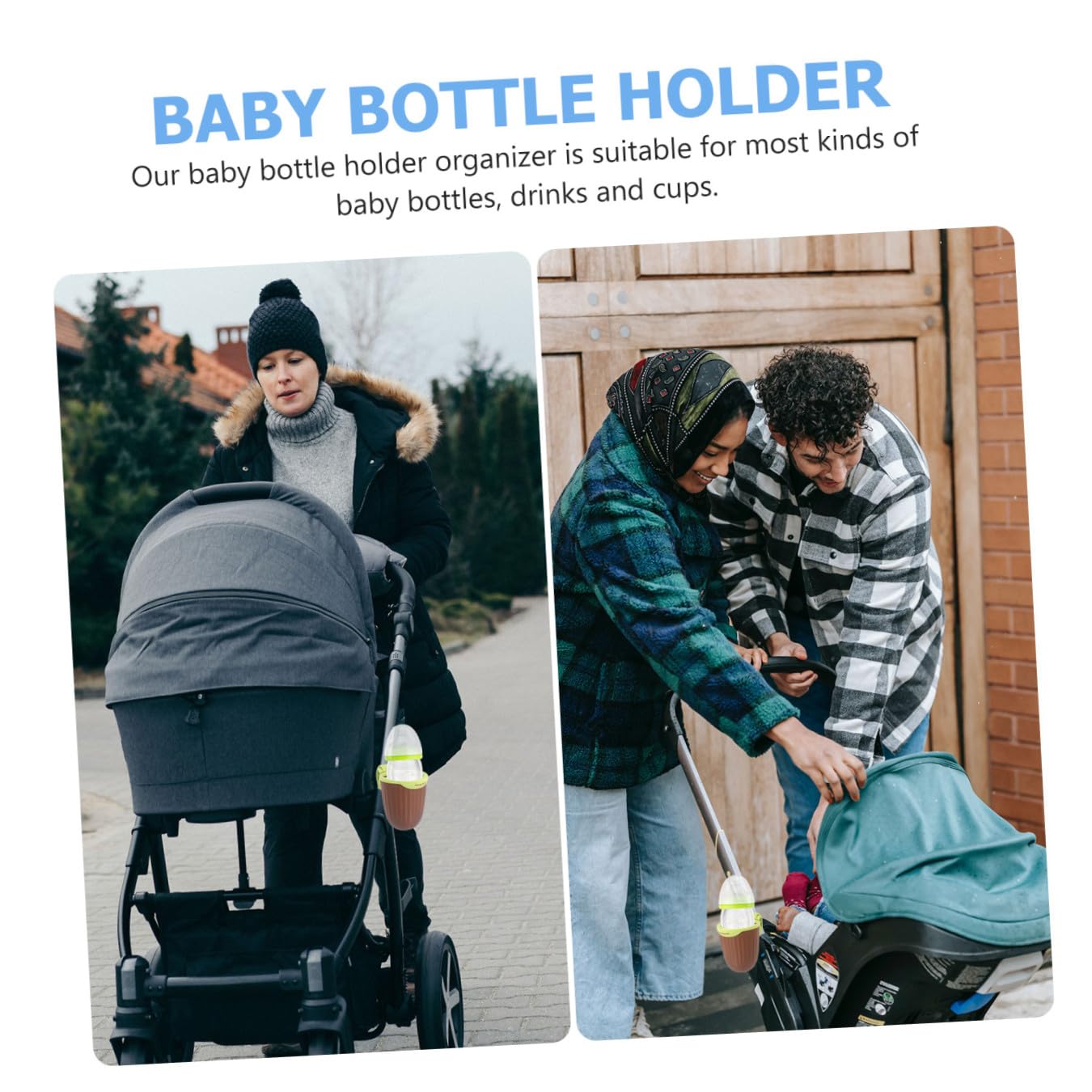BESTonZON 2pezzi Supporto Per Borraccia Da Passeggino Accessorio Per Carrozzina Pratico e Sicuro Per Mamme e Materiale e Resistente