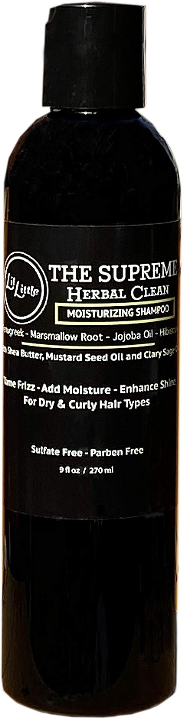 The Supreme Herbal Clean Sulfate-Free Moisturizing Shampoo - Gentle Scalp Cleanser with Fenugreek & Marshmallow Root for Dry Natural Hair - 9oz