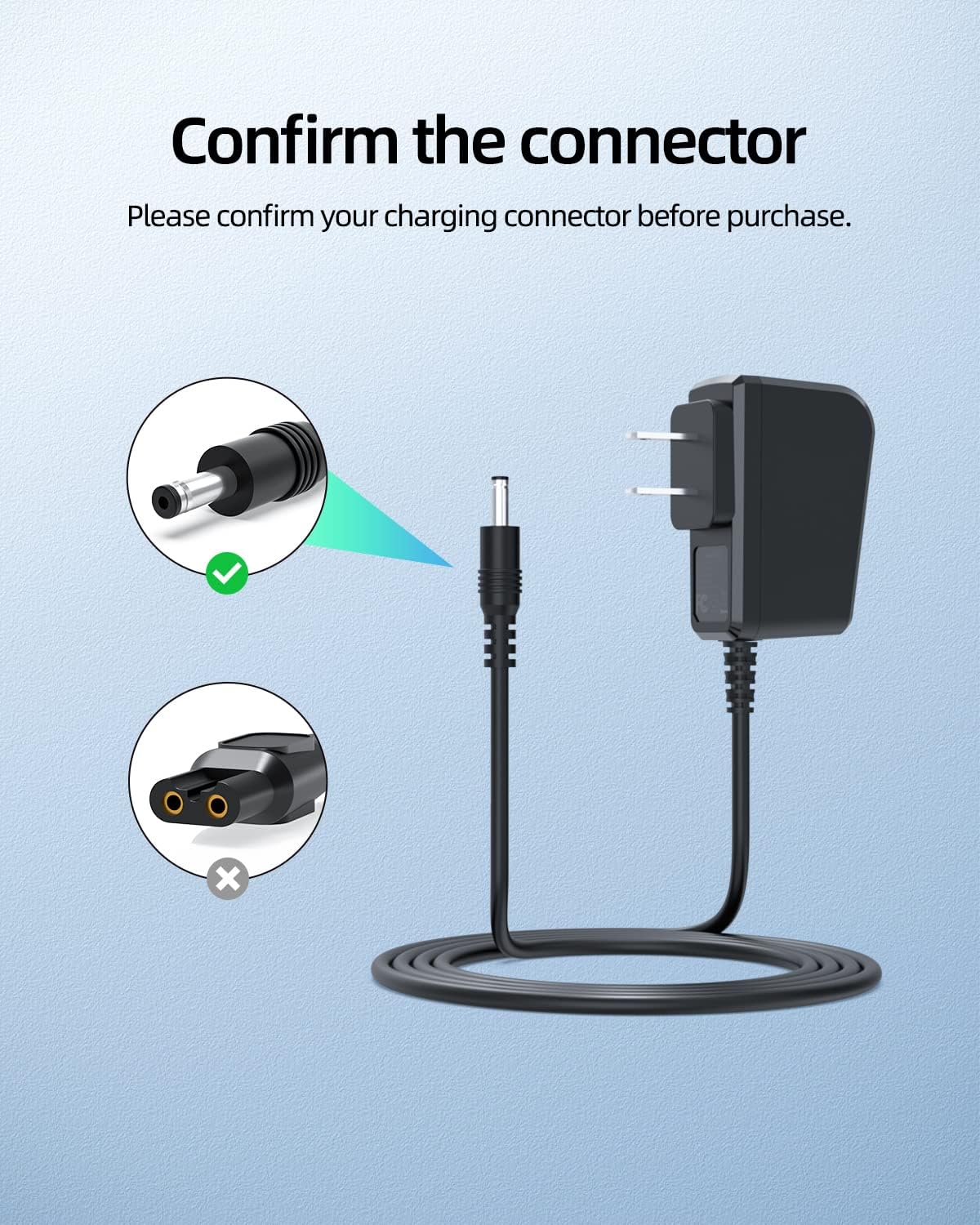 8V Power Cord Compatible with Philips Norelco HQ840 Multigroom Series 3000 MG3750 MG3750/60 MG3760 Charger Shaver Power Supply