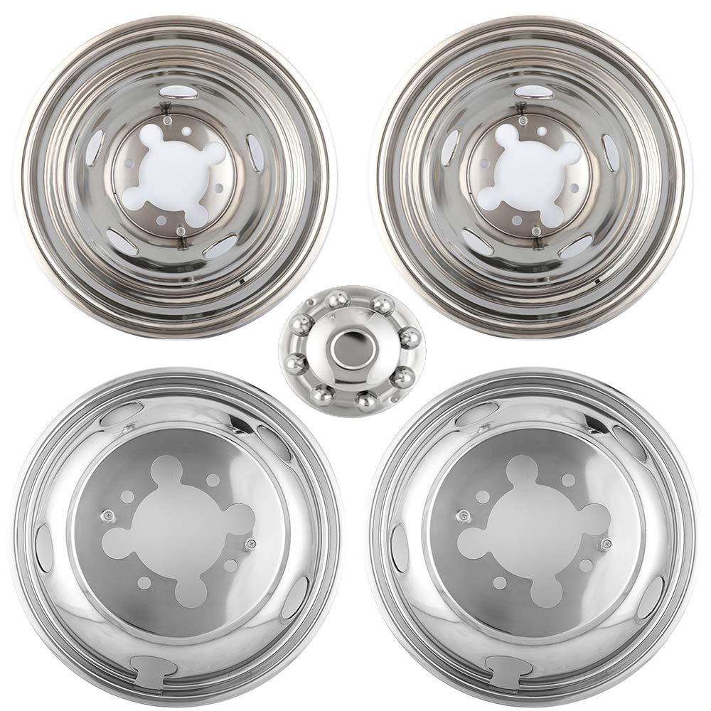 Buy Deebior 4pcs 17inch Polished Stainless Steel Dually Wheel Simulators, Nice Looking Bolt On