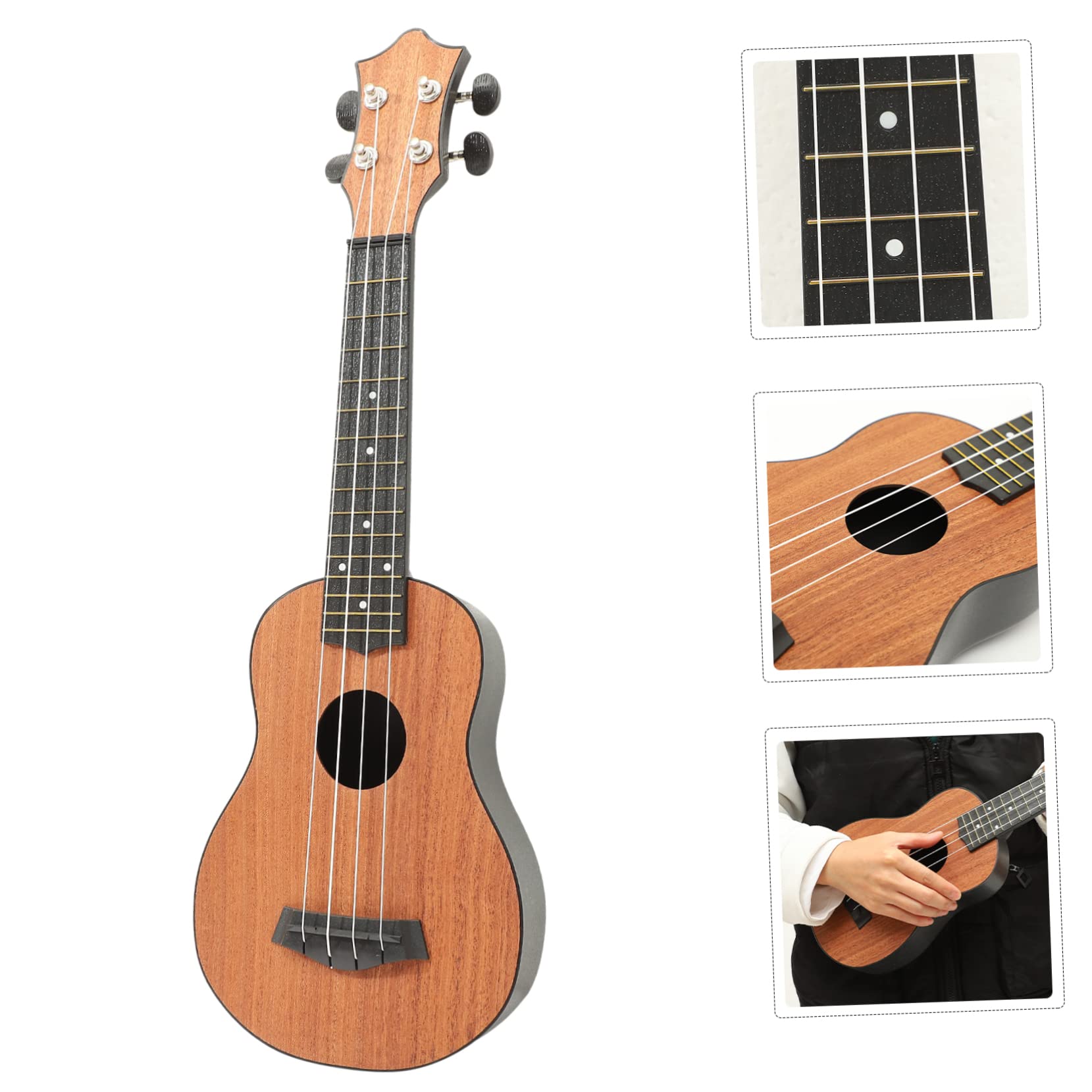 ibasenice Ukulele Dla Dzieci 21 Drewniane Sopranowe Instrument Dla Początkujących Design Bezpieczny Dla Małych Rączek