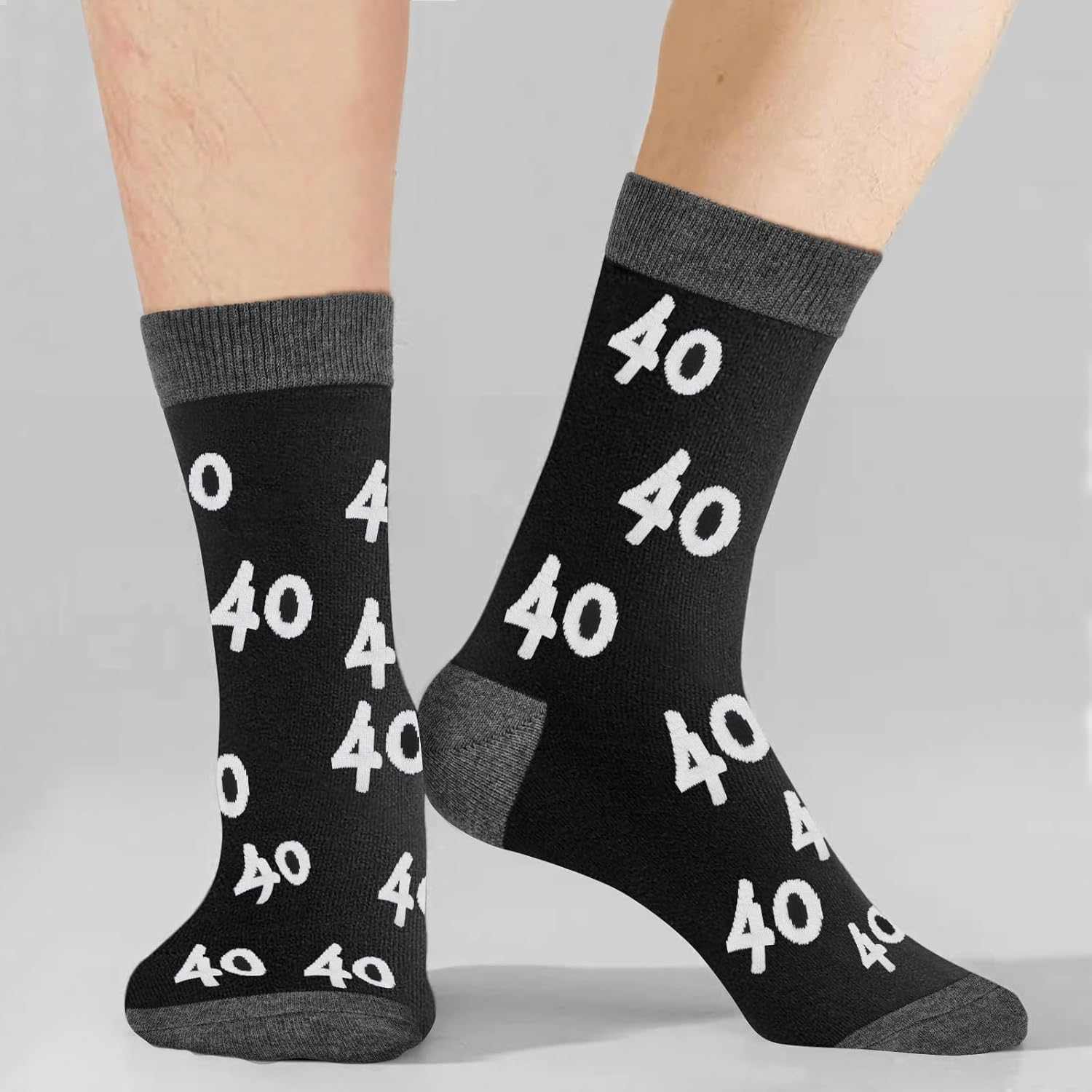 40th 50th 60th Birthday Gifts For Him, Men 40th 50th 60th Birthday Decorations, Cool Gifts Funny Crews Black Cotton Socks - Image 5