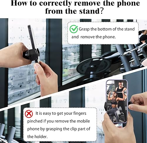 Miniatura 5 de Soporte magnético para teléfono adecuado para gimnasio, ajustable 360, soporte magnético resistente para registro de entrenamiento de gimnasio,