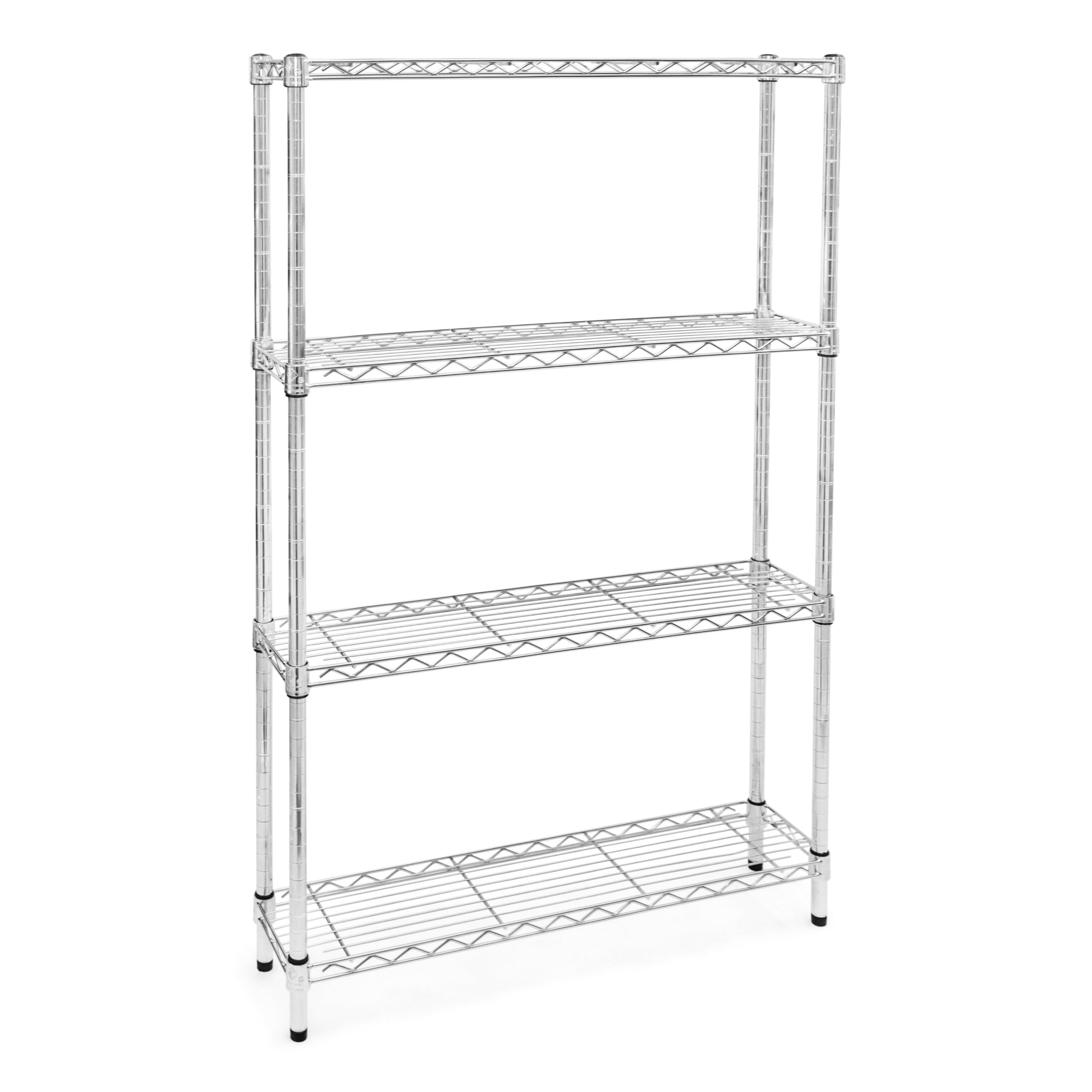 Shelving Inc. 8" d x 36" w x 54" h Chrome Wire Shelving with 4 Tier Shelves, Weight Capacity 800lbs Per Shelf