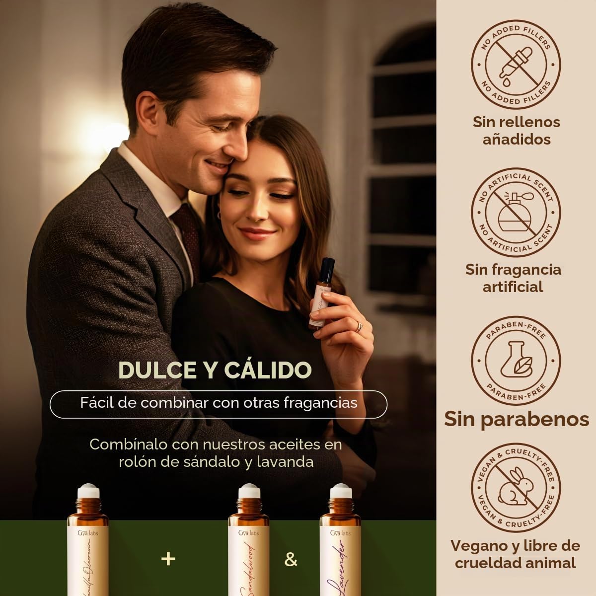 Gya Labs Rollo de aceite de vainilla, 10 ml, tamaño de viaje, para piel, aromaterapia, camping y viajes