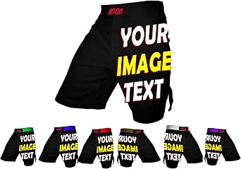 Design Your Own MMA BJJ Cross Training Workout Shorts -Boxing Trunks Fight Shorts Black No Gi, Grappling, Jiu Jitsu