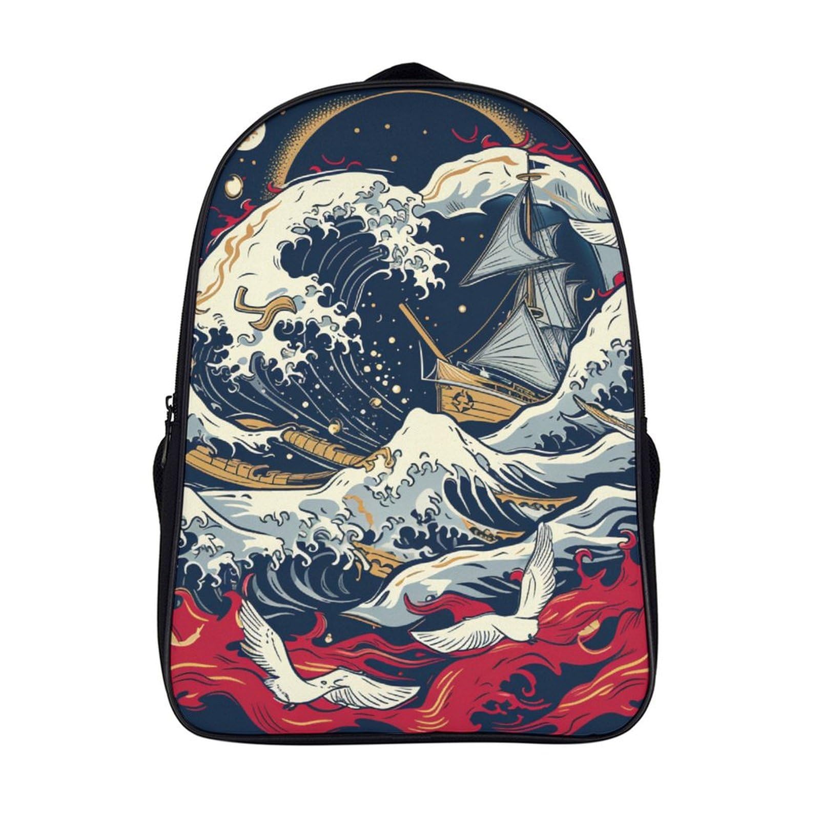 XIAOCHENG Ocean Wave Mochilas Para Niñas, Niños Mochilas Escolare Juveniles De Primaria Mochila Infantil Impermeable Chica Mochilas De Viaje Colegio Bolsas De Gran Capacidad 40x28x16cm