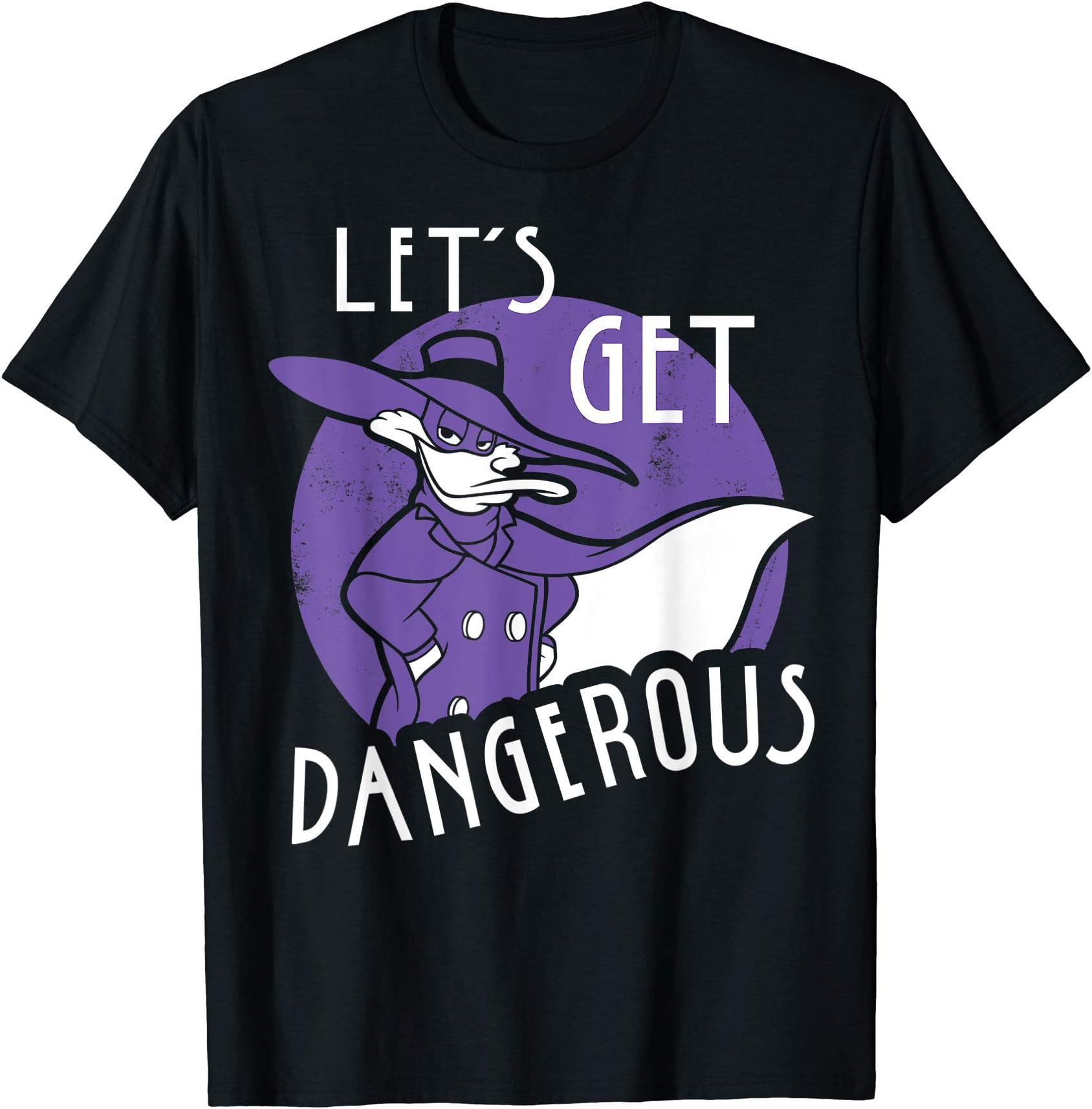 Disney Darkwing Duck Let's Get Dangerous Retro Circle Pose T-ShirtOEKO-TEX STANDARD 100