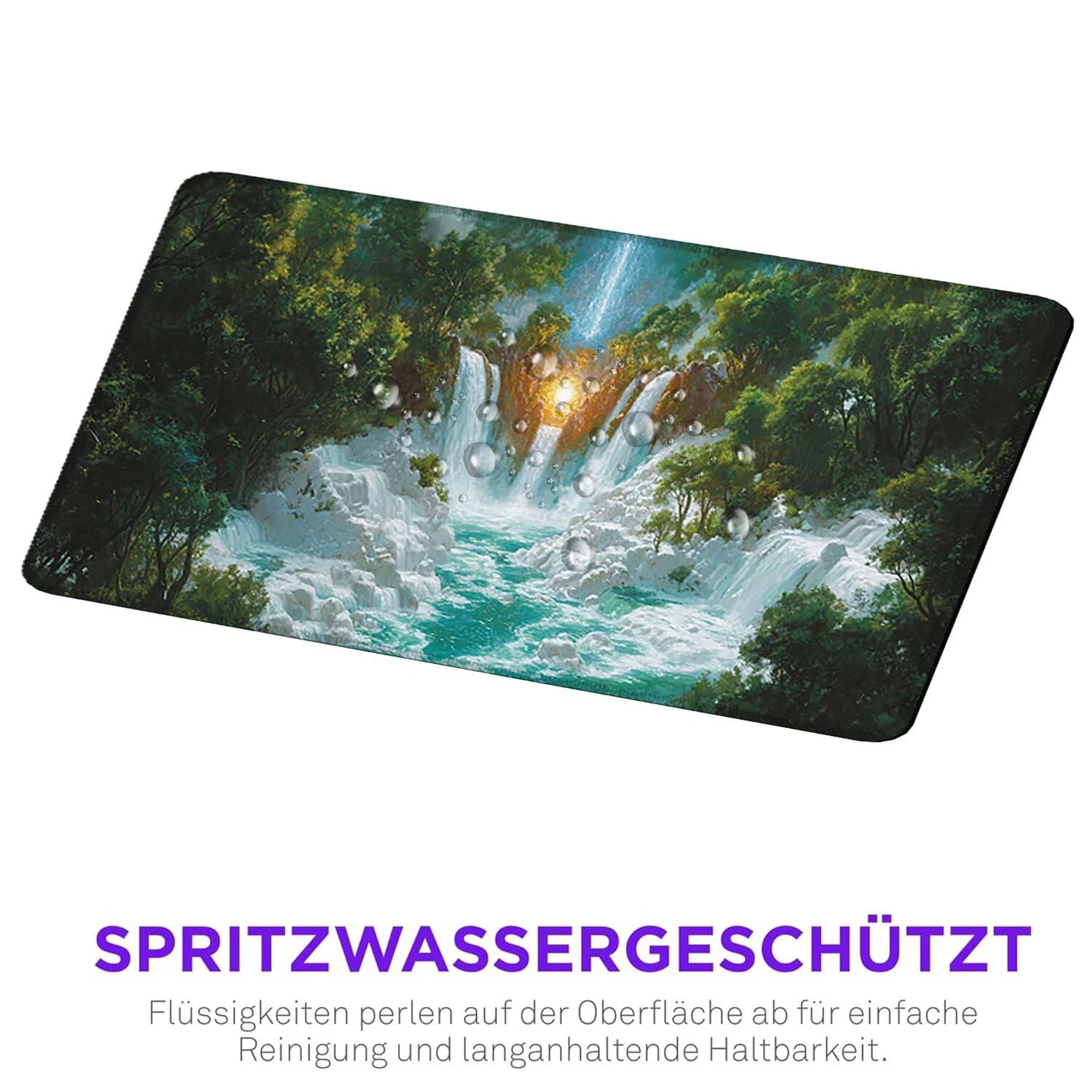 Podkładka pod mysz, podkładka pod mysz do gier na biurko do gier wodospady las podkładka pod mysz 1200 x 600 mm duża podkładka pod mysz biurkowa biurko, odpowiednia do notebooków i komputerów