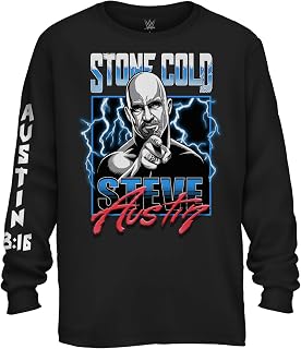 WWE Mens Stone Cold Shirt - Stone Cold Steve Austin - World Wrestling Champion T-Shirt