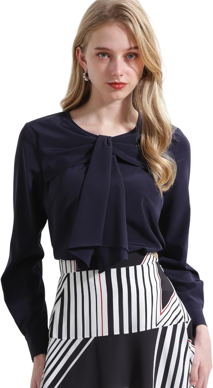 ピンキーアンドダイアン◇フロントクロスタイブラウス ブラック 38