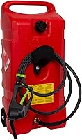 Scepter Duramax Flo 'N Go 14 Gallon Gas Caddy with Pump & 10ft Hose - Portable Fuel Tank for Farm, Marine, Lawn Mower (Red 2024)