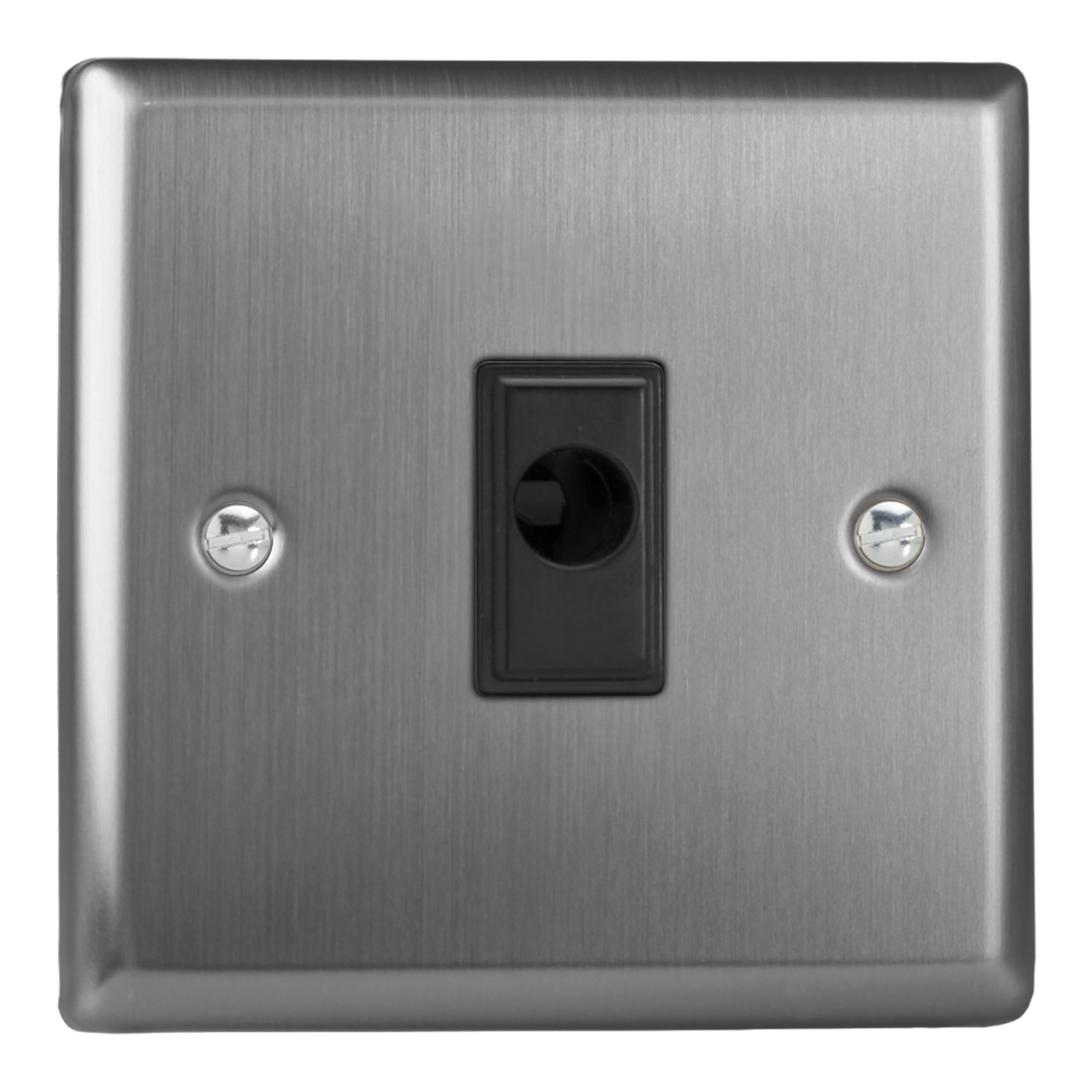 Varilight Flex Outlet Plate - Classic Brushed Steel with Black Insert, XTFOB, 91x91x34mm