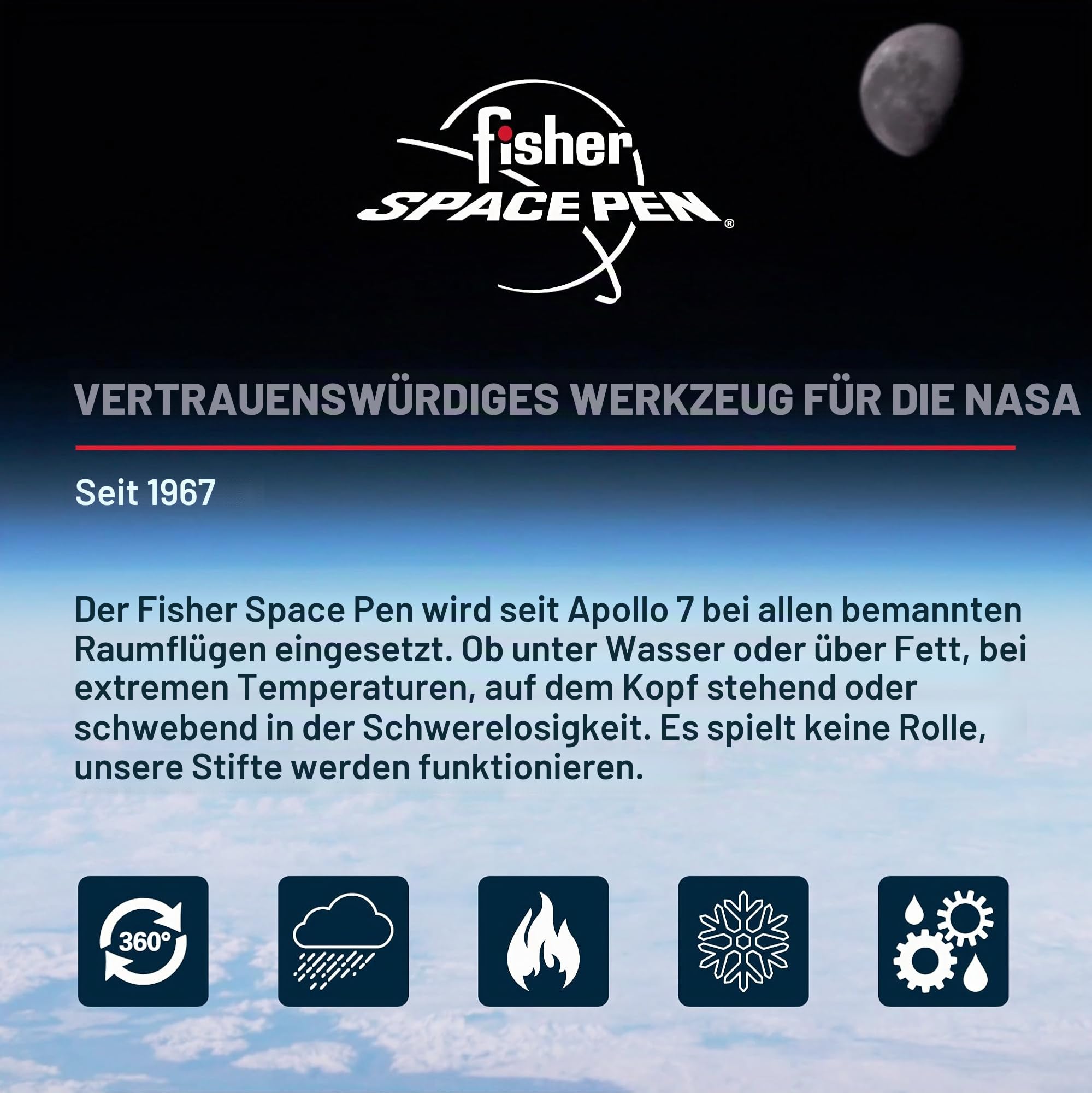 Fisher Space Pen Chrome Bullet Space Pen, 1 Stück (1er Pack)