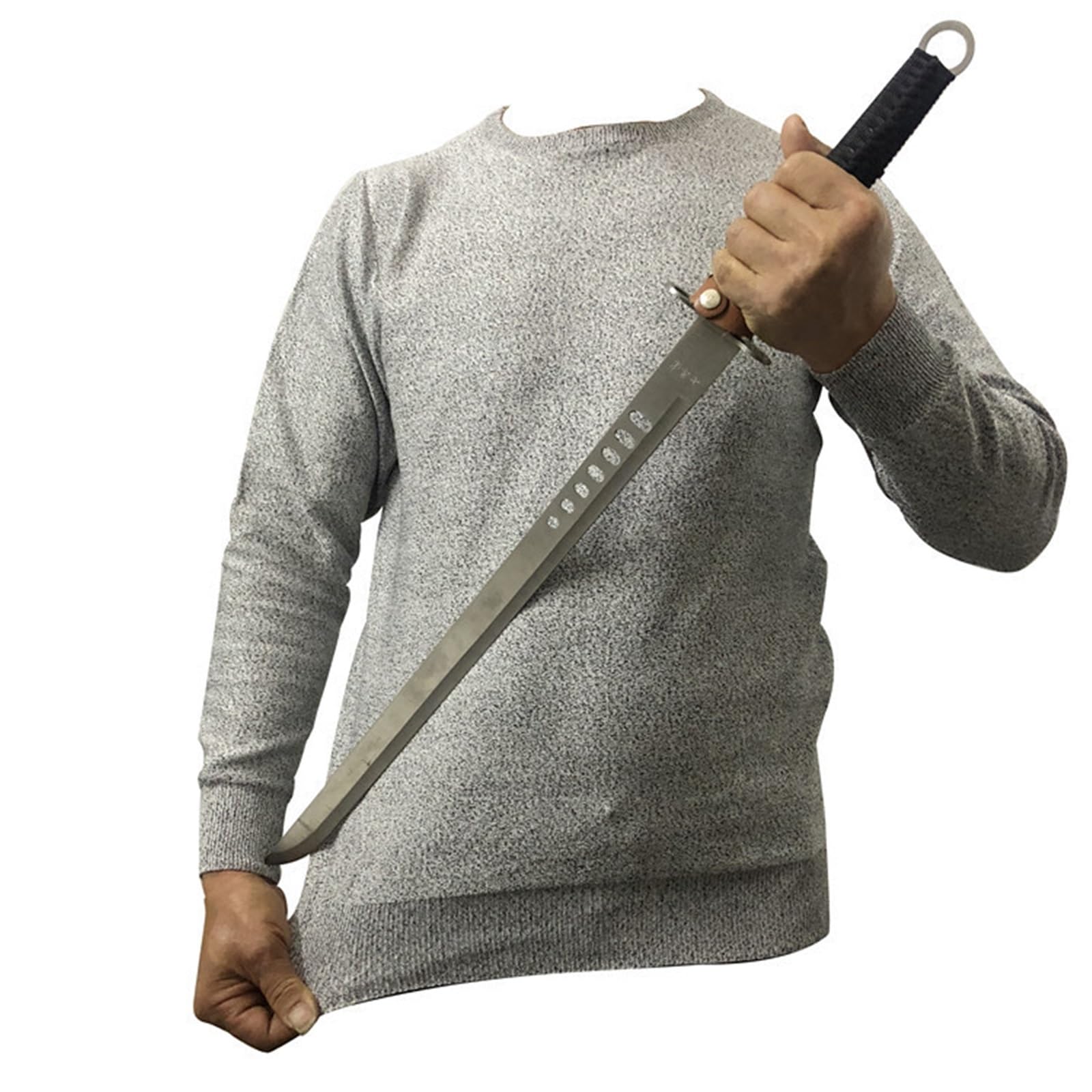 Guantes Anticortes, Camiseta táctica de autodefensa SWAT policial de grado 5 resistente a cortes con cuchillo, de HPPE, manga larga. | Grey,Small