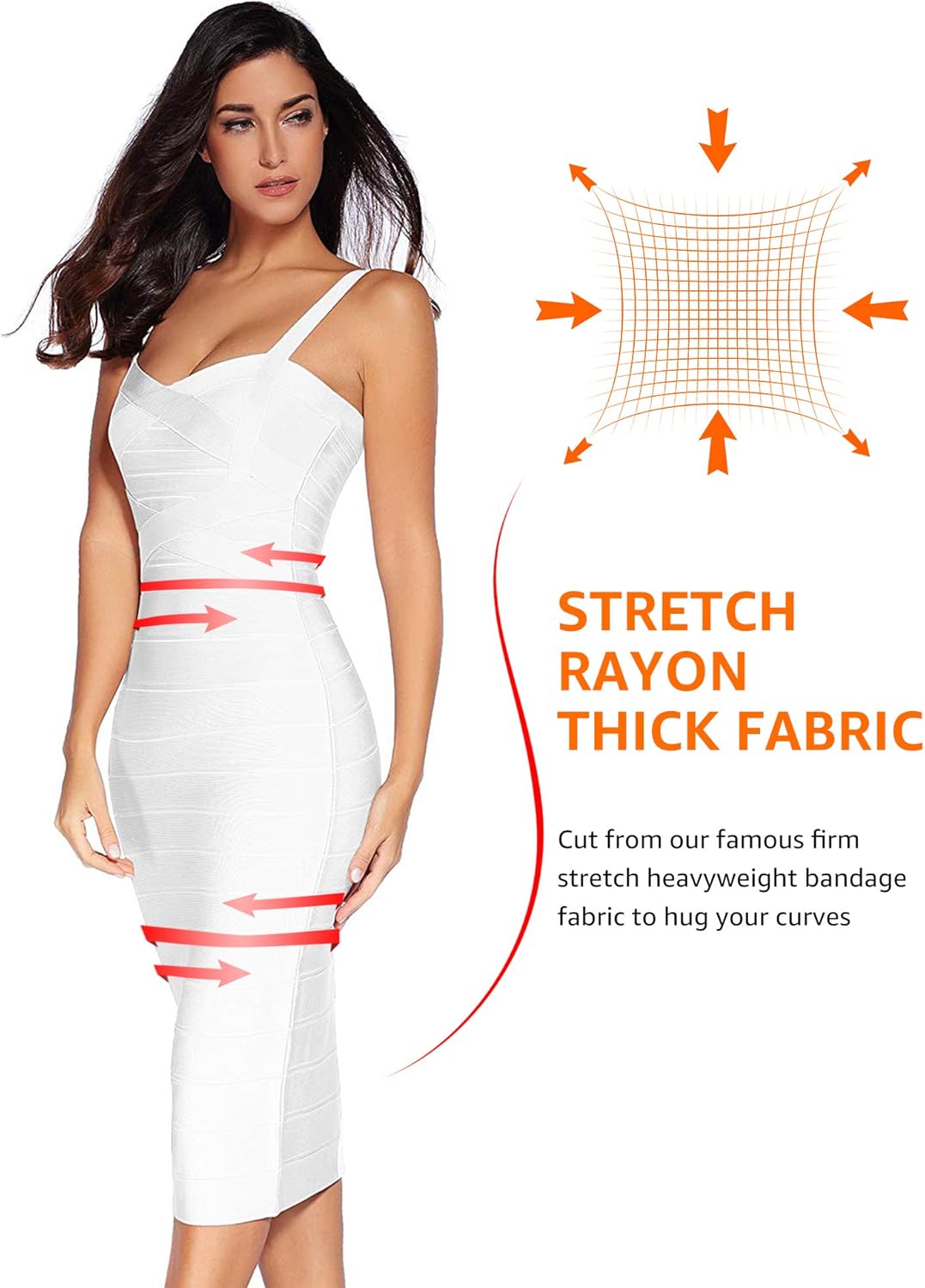 Midi Bodycon Bandage Dresses for Women Semi-Formal Cocktail Dresses Wedding Guest Dress - Image 3