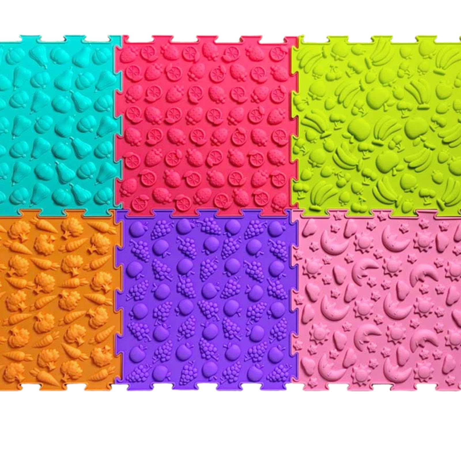 10 Stück Massage Bodenmatte Kinder Sinnesmatte Puzzlematte Fliesen Teppich für Sensorische Integration Motorikraum Spielzimmer, 8 Stück