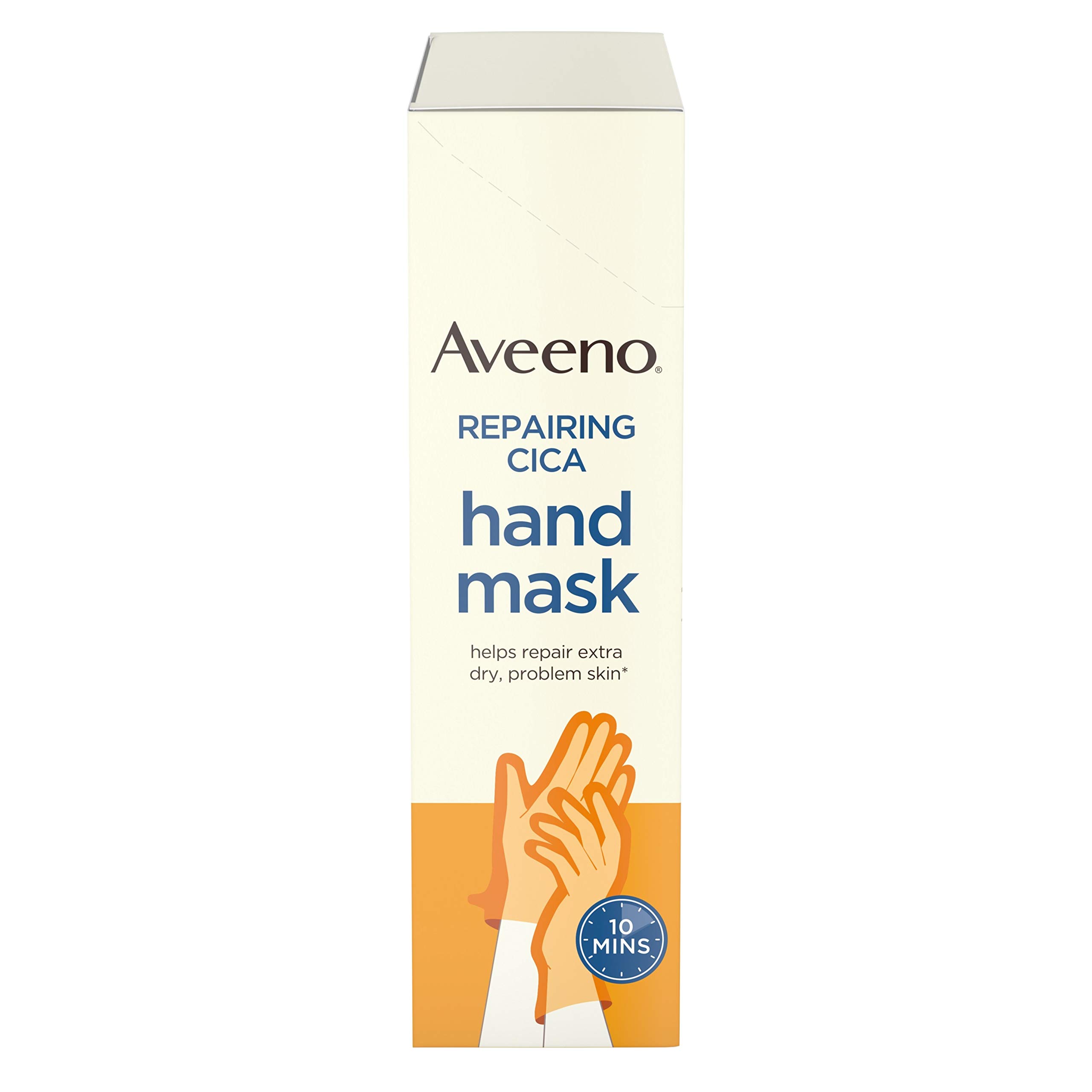 Aveeno Repairing Cica Hand Mask with Prebiotic Oat and Shea Butter, 6 Count