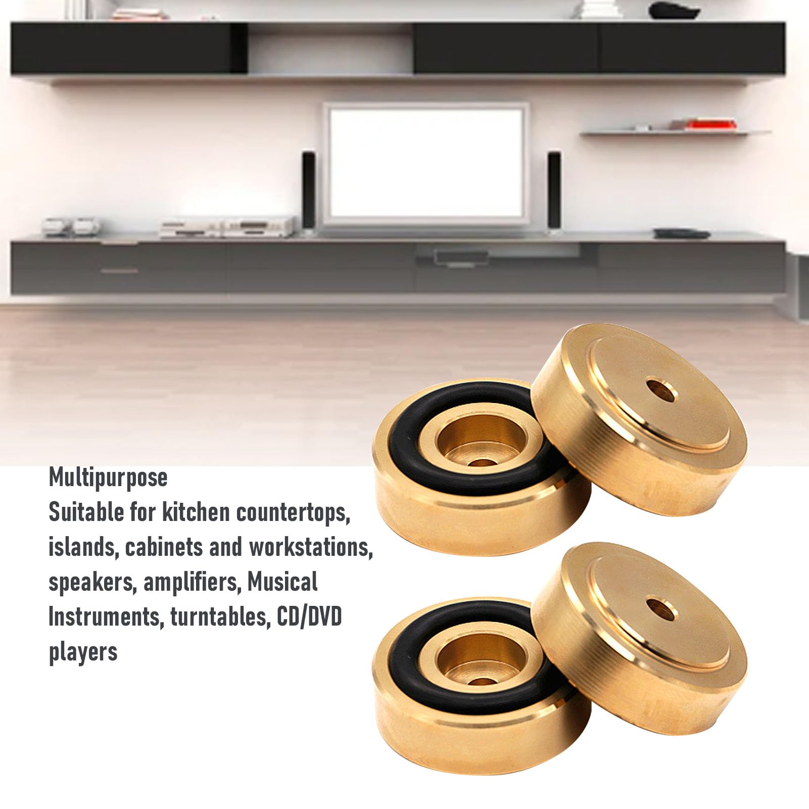 Piedini per Tagliere in Ottone da 4 Pezzi, Gambe per Piedini per Tagliere, Kit di Viti in Gomma con Design Antiscivolo, Ideali per Cucina, Altoparlante, Amplificatore, Strumento, (30*20mm)