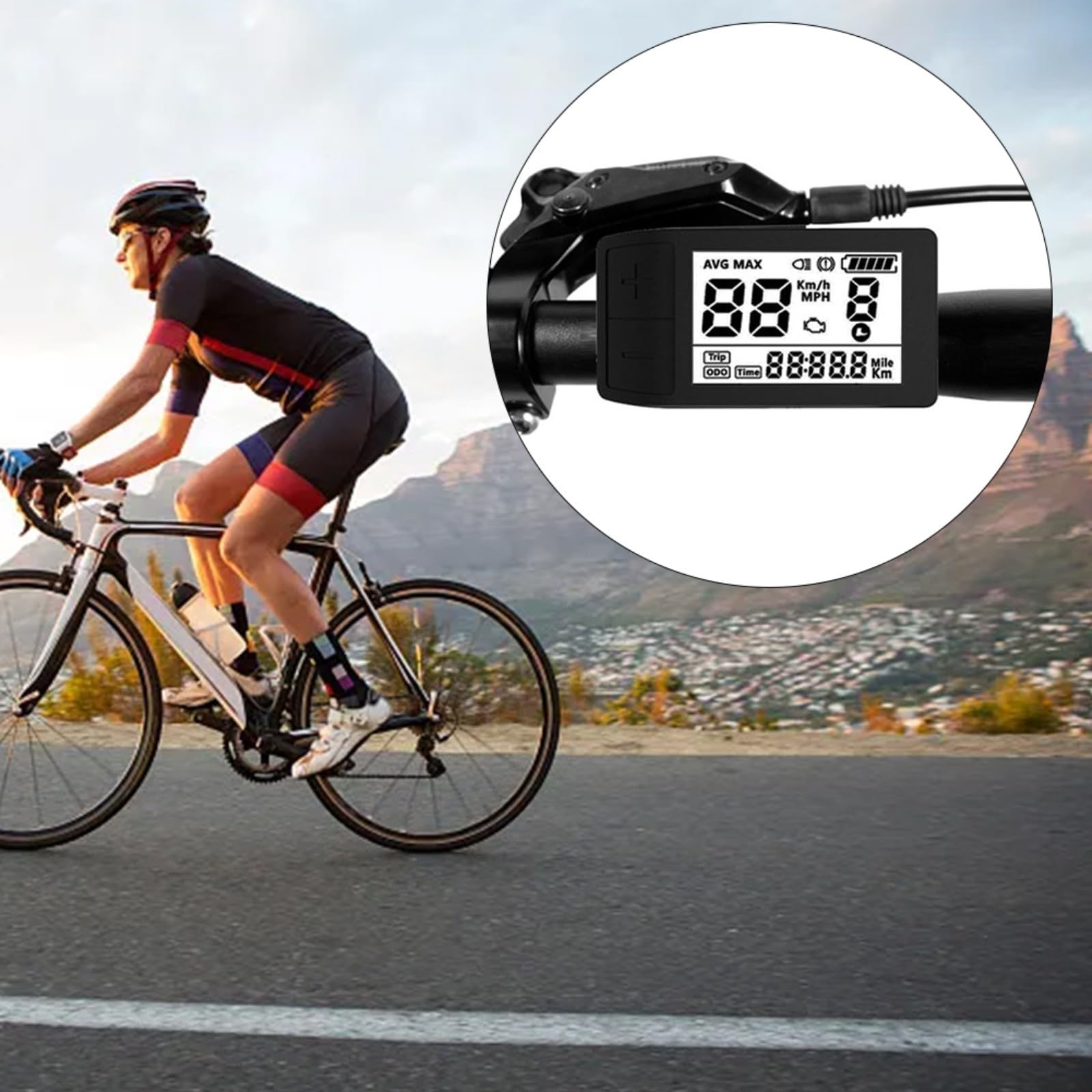 Display LCD 500S HD Motor, 24V 36V 48V E per schermo della bici, connettore a 5 pin 19,68 pollici filo
