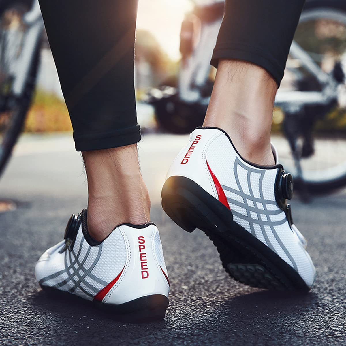 Scarpe Bici da Uomo Donna Scarpe da Mountain Bike Suola di Gomma Antiscivolo Sportive Comode Traspiranti Flat