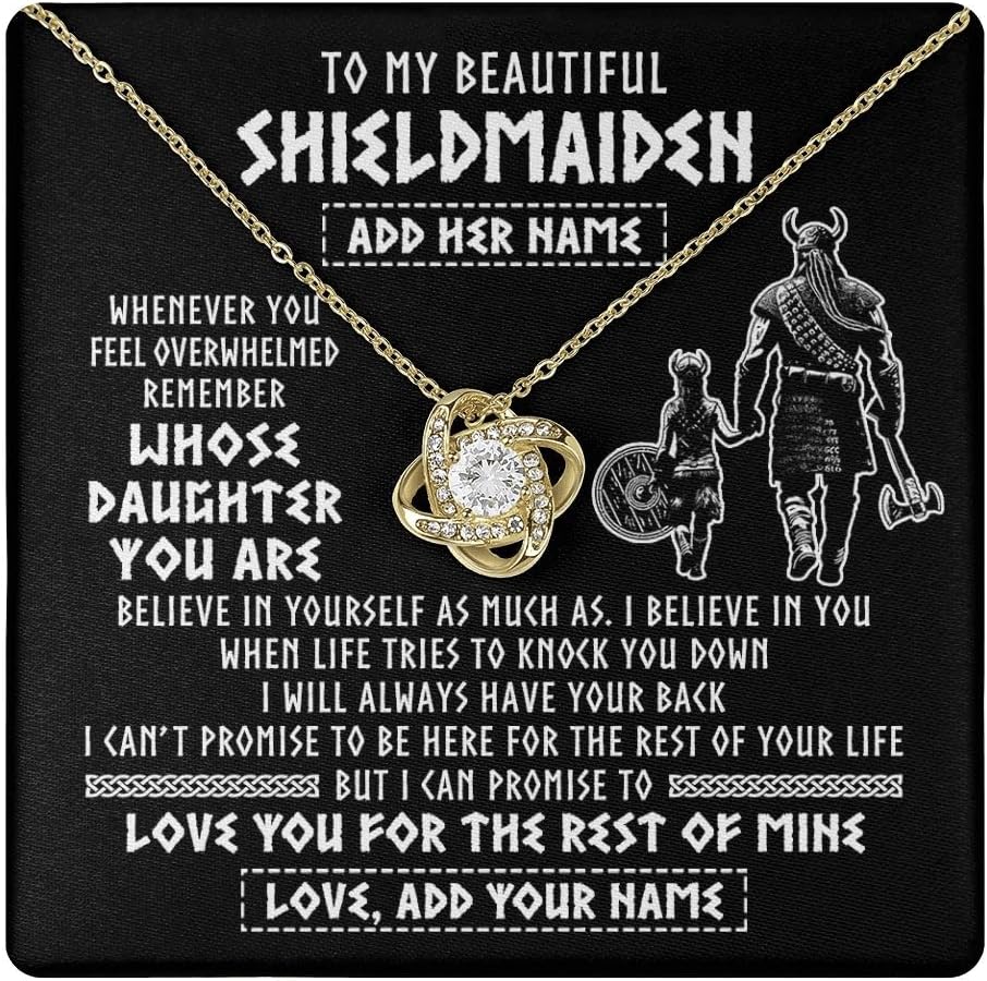 Yametee Personalized To My Beautiful Shieldmaiden Viking Necklace Whenever You Feel Overwhelmed Bonus Daughter Birthday Gifts Christmas Custom Gift Box Message Card