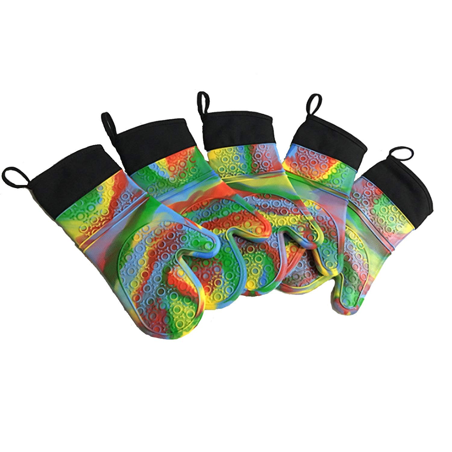 Odporna na ciepło Rękawiczki Rękawice Rękawice Rękawice silikonowe Kuchnia BBQ Piekarnik Gotowanie Mitts (UnitCount : Three pairs)
