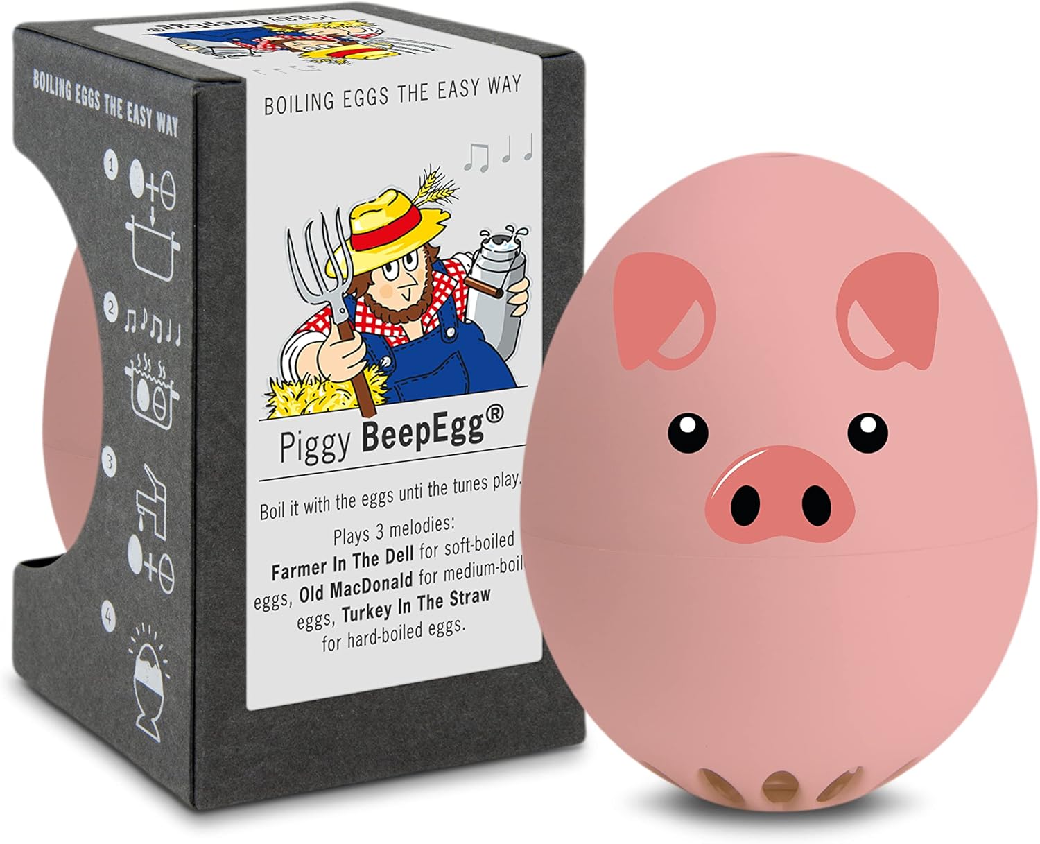 Rooster Beepegg – Egg Timer for Boiling Eggs – Musical Egg Cooker for Soft, Medium, Hard Boiled Eggs – Food Safe – Singing Floating Egg Timer – Egg Cooker for 3 Levels of Doneness - Brainstream