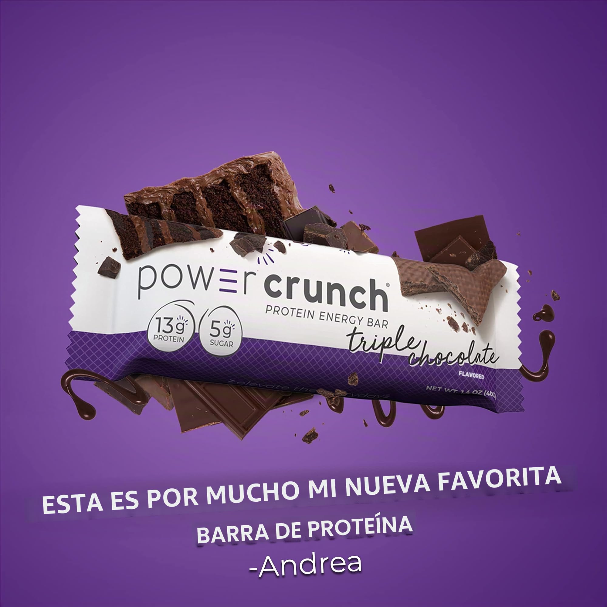 Power Crunch Triple Chocolate, 1.4-Ounce Bar , 12 count